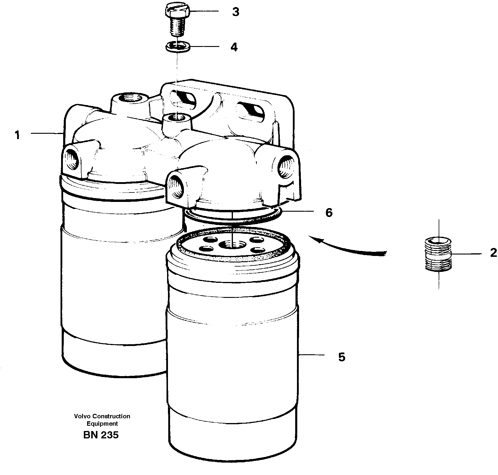 Схема запчастей Volvo A25C - 22003 Фильтр топливный A25C