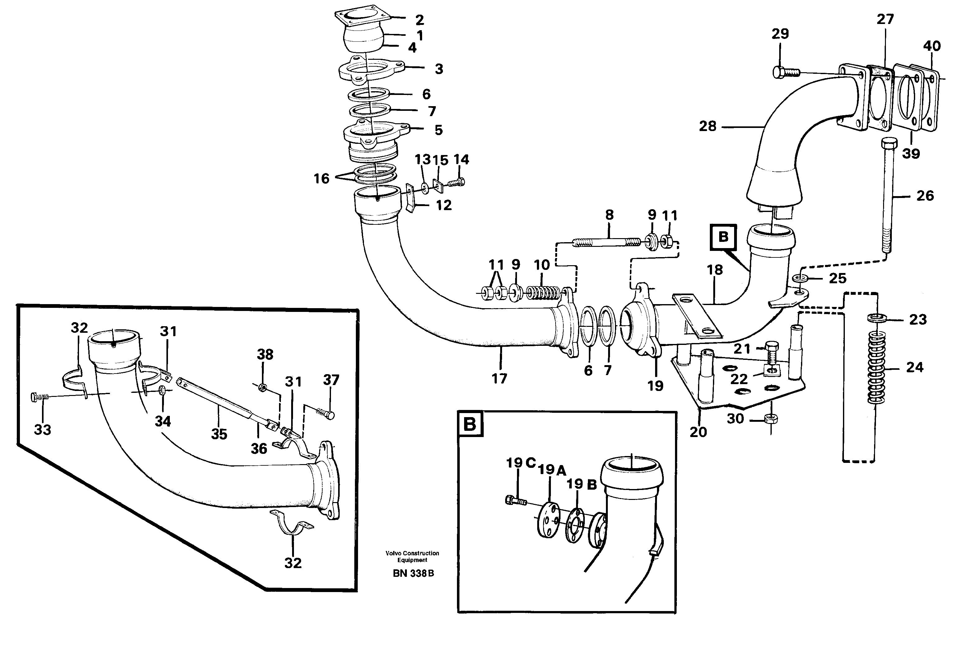 Схема запчастей Volvo A25C - 87312 Dumper basket heating A25C