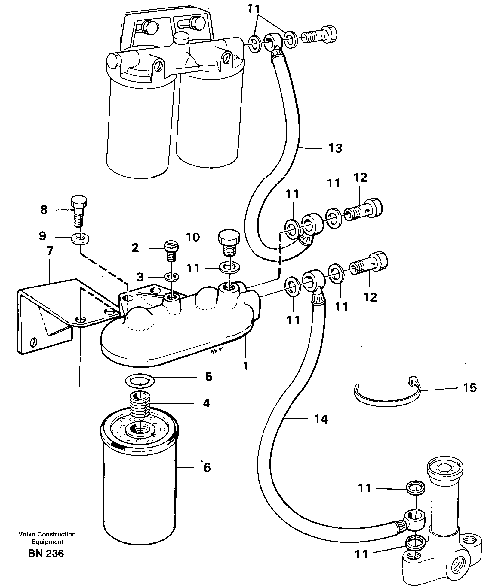 Схема запчастей Volvo A25C - 27132 Extra fuel filter A25C