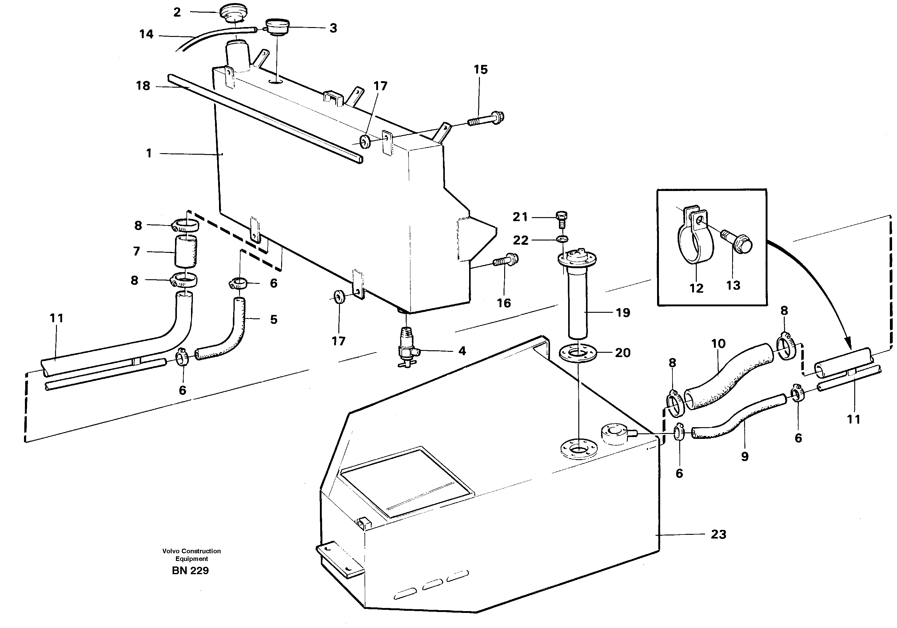 Схема запчастей Volvo A25C - 69191 Топливный бак (бензобак) A25C