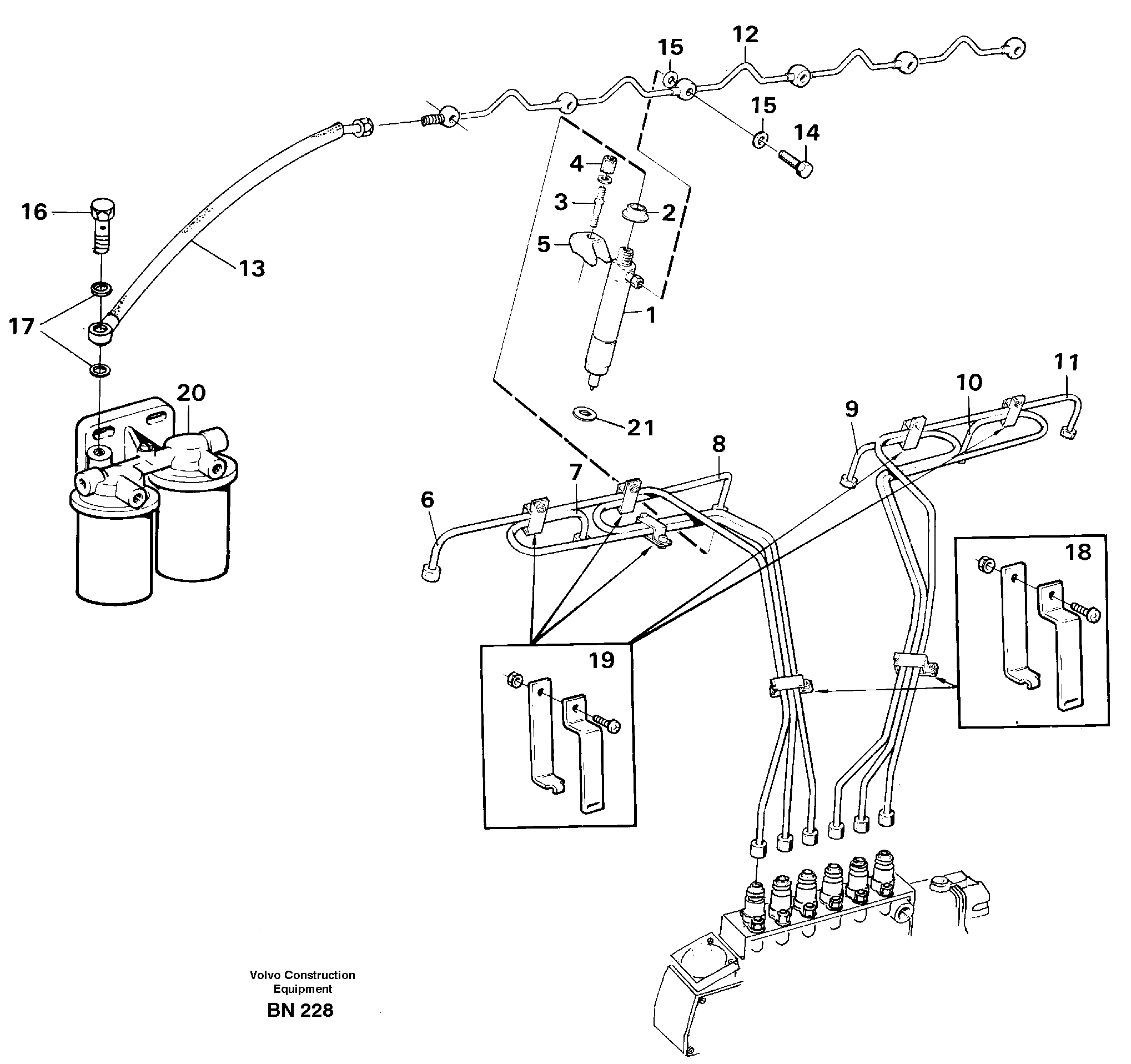 Схема запчастей Volvo A25C - 23725 Fuel pipes-injector A25C