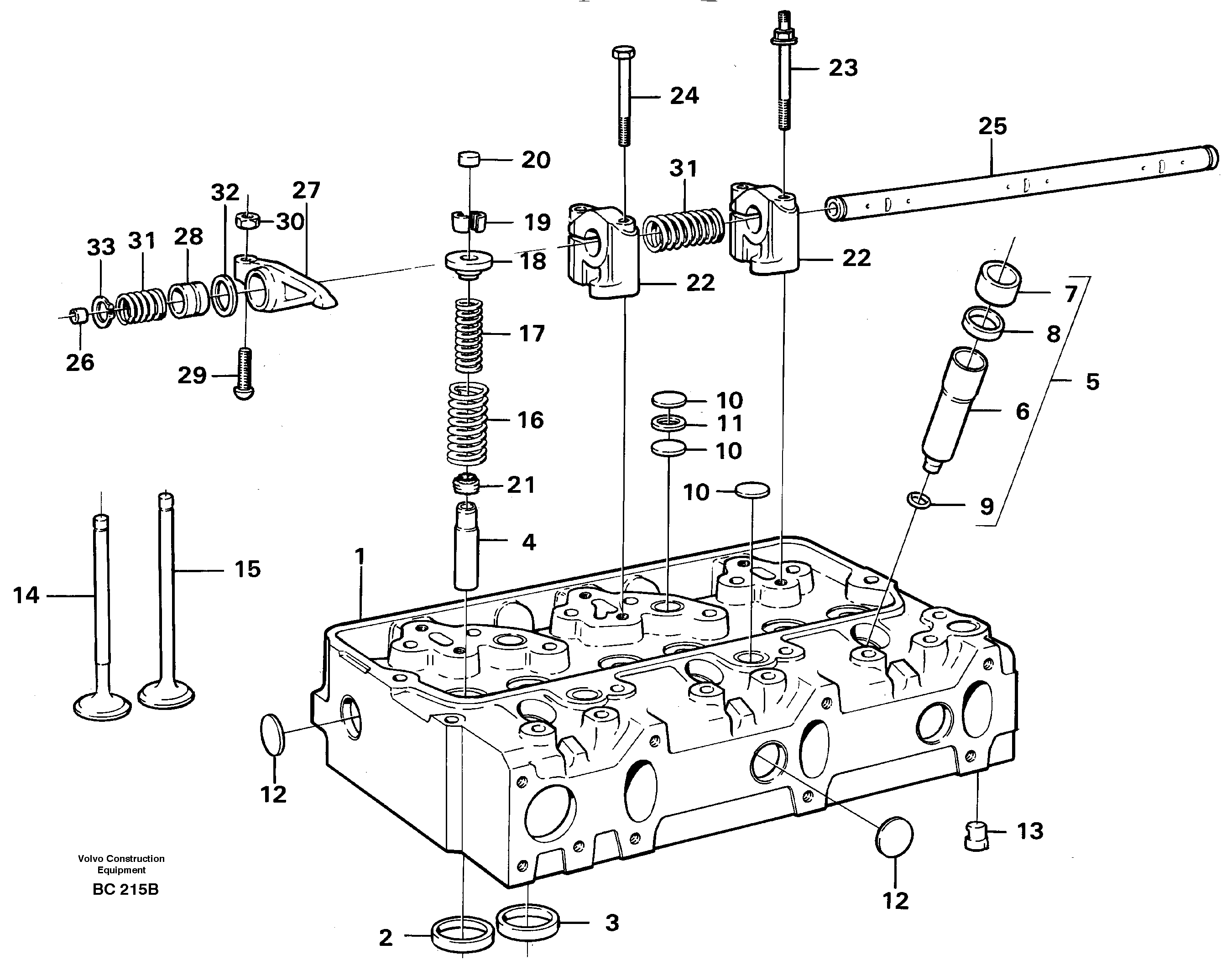 Схема запчастей Volvo A25C - 10920 Головка блока цилиндров A25C VOLVO BM VOLVO BM A25C SER NO - 10256/ - 60911