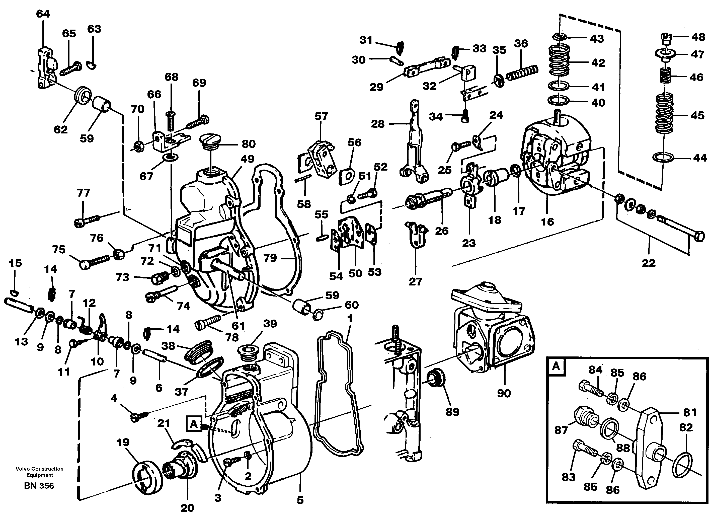 Схема запчастей Volvo A25C - 58888 Centrifugal governor A25C
