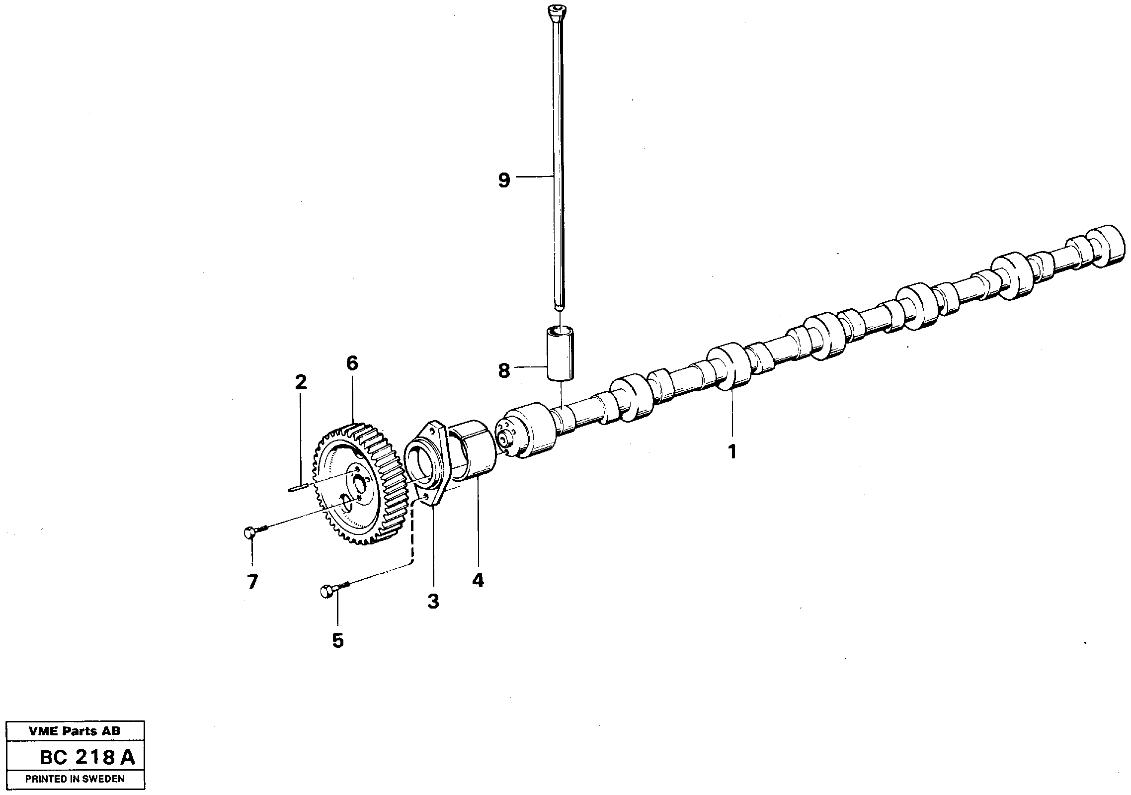Схема запчастей Volvo A25C - 52762 Распредвал A25C VOLVO BM VOLVO BM A25C SER NO - 10256/ - 60911