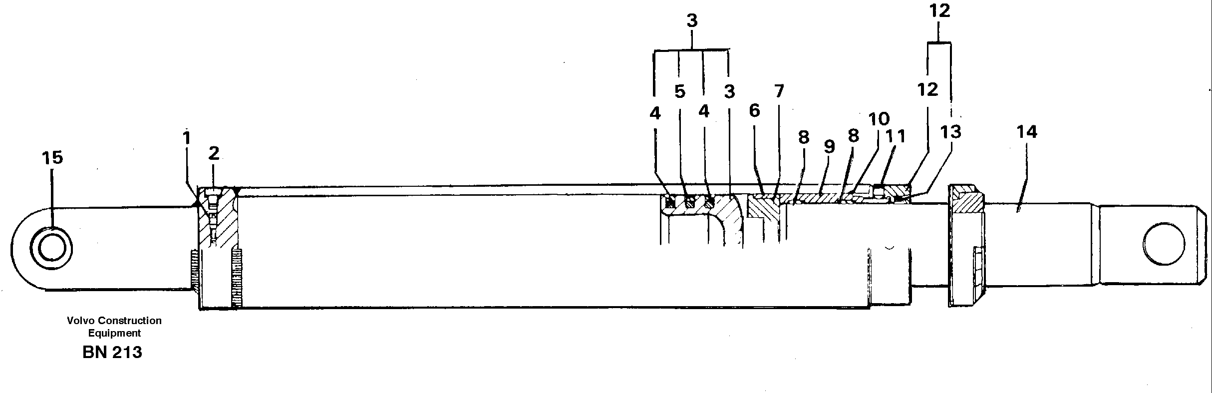 Схема запчастей Volvo A25C - 25239 Gas spring A25C