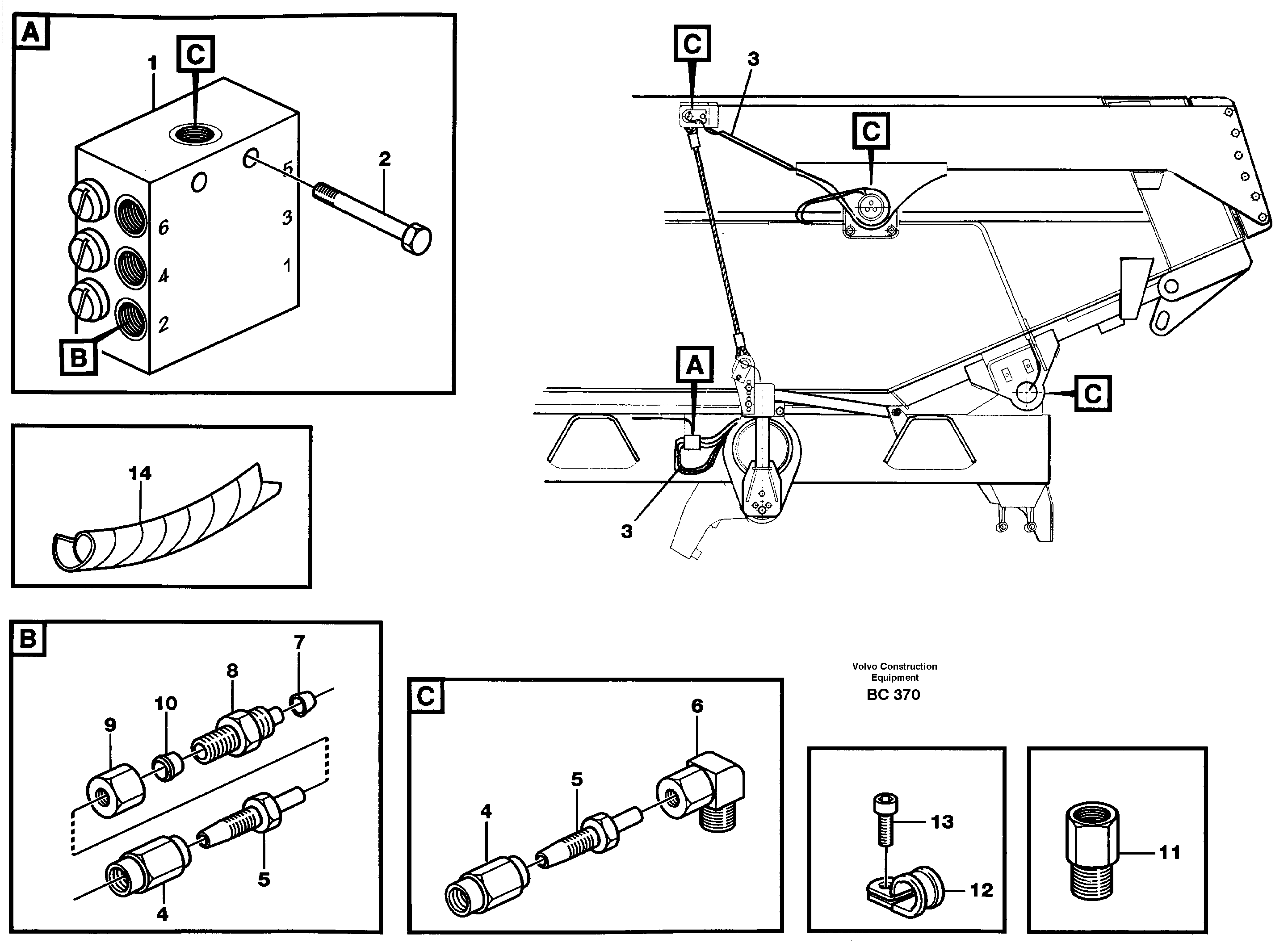 Схема запчастей Volvo A25C - 71605 Central lubrication A25C VOLVO BM VOLVO BM A25C SER NO - 10256/ - 60911