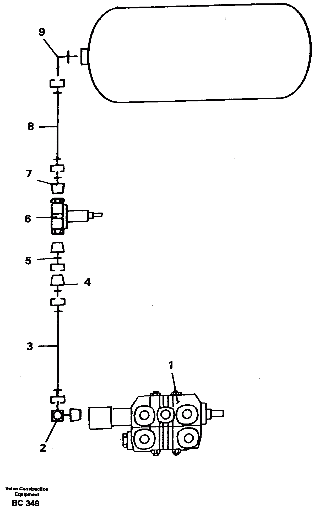 Схема запчастей Volvo A25C - 12590 Pneumatic system A25C VOLVO BM VOLVO BM A25C SER NO - 10256/ - 60911