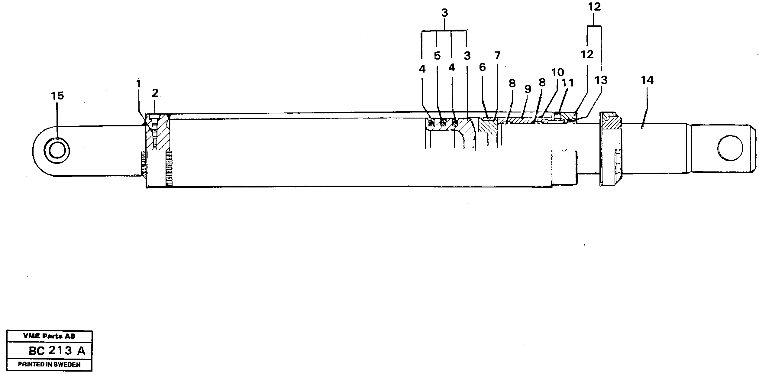 Схема запчастей Volvo A25C - 13405 Gas spring A25C VOLVO BM VOLVO BM A25C SER NO - 10256/ - 60911