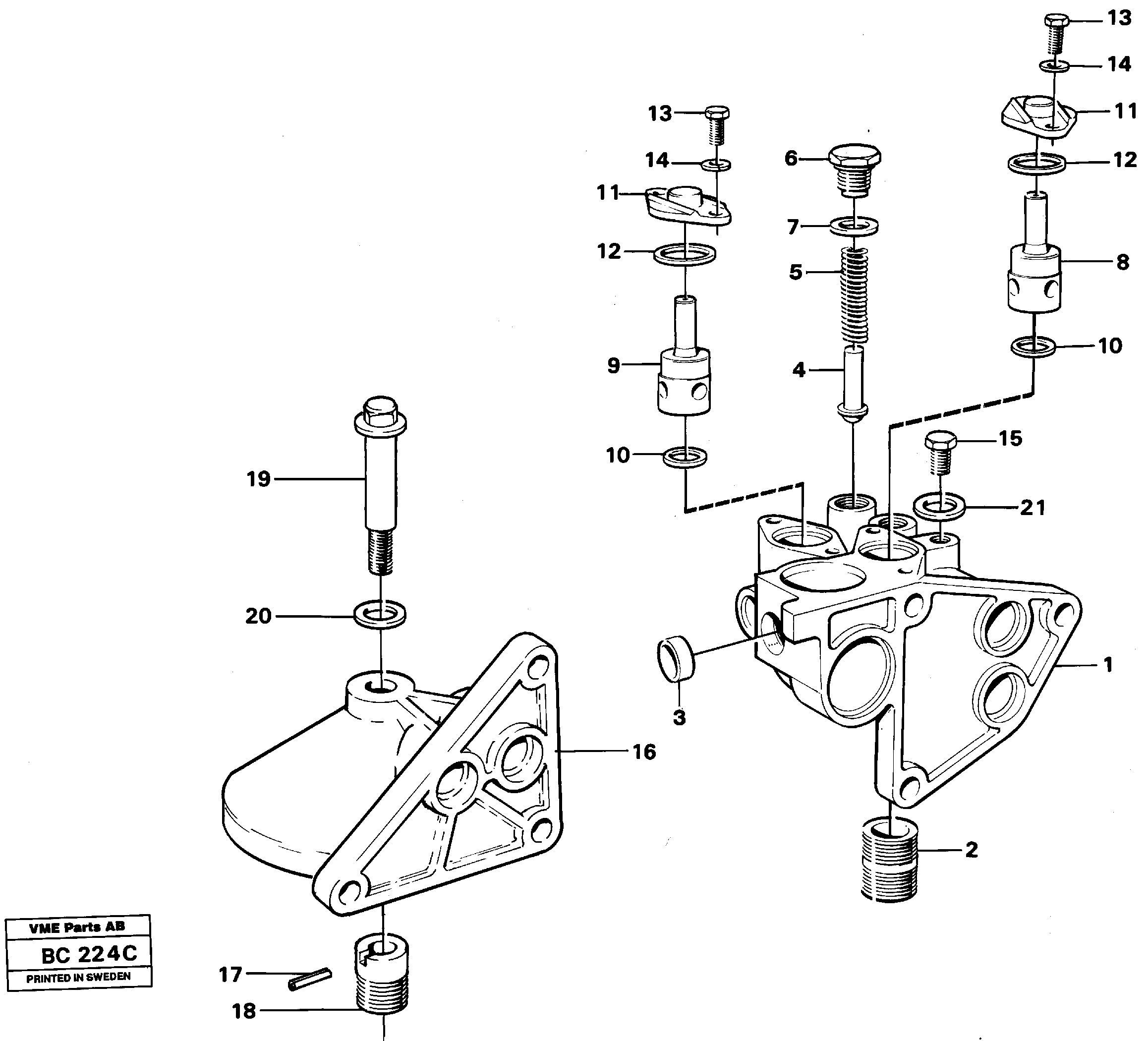 Схема запчастей Volvo A25C - 52763 Housing, oil filter A25C VOLVO BM VOLVO BM A25C SER NO - 10256/ - 60911