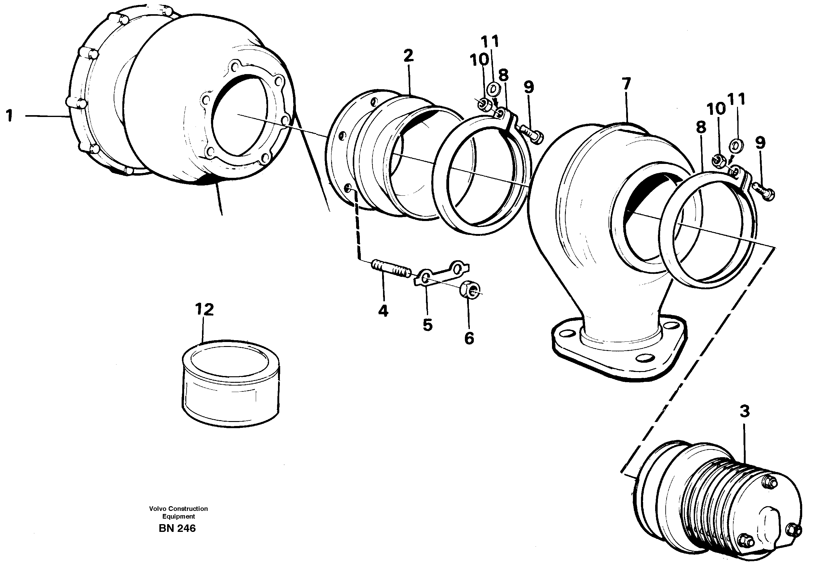 Схема запчастей Volvo A25C - 22011 Exhaust pressure regulator with Fitting Parts A25C