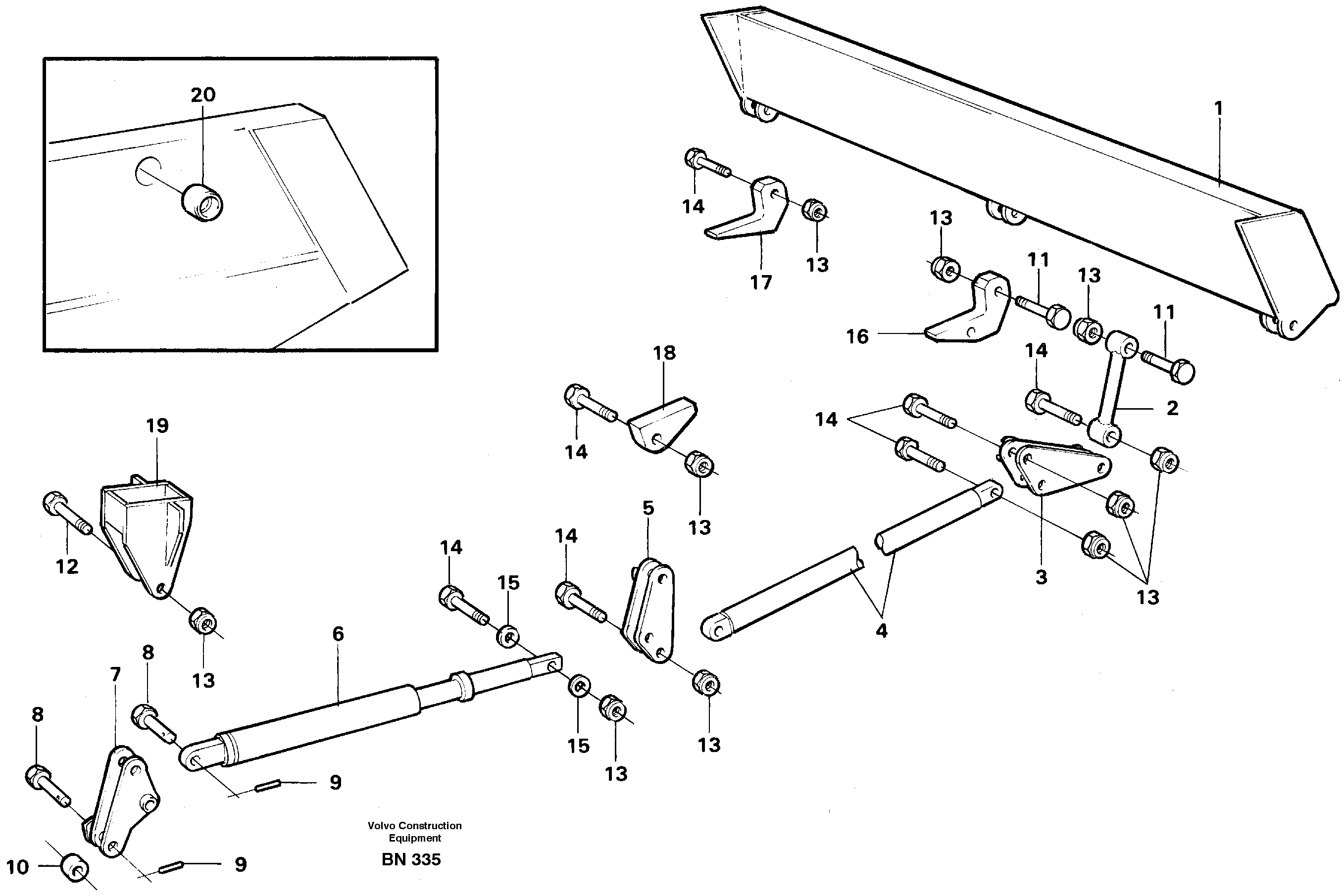 Схема запчастей Volvo A25C - 30257 Rear flap, mechanical A25C