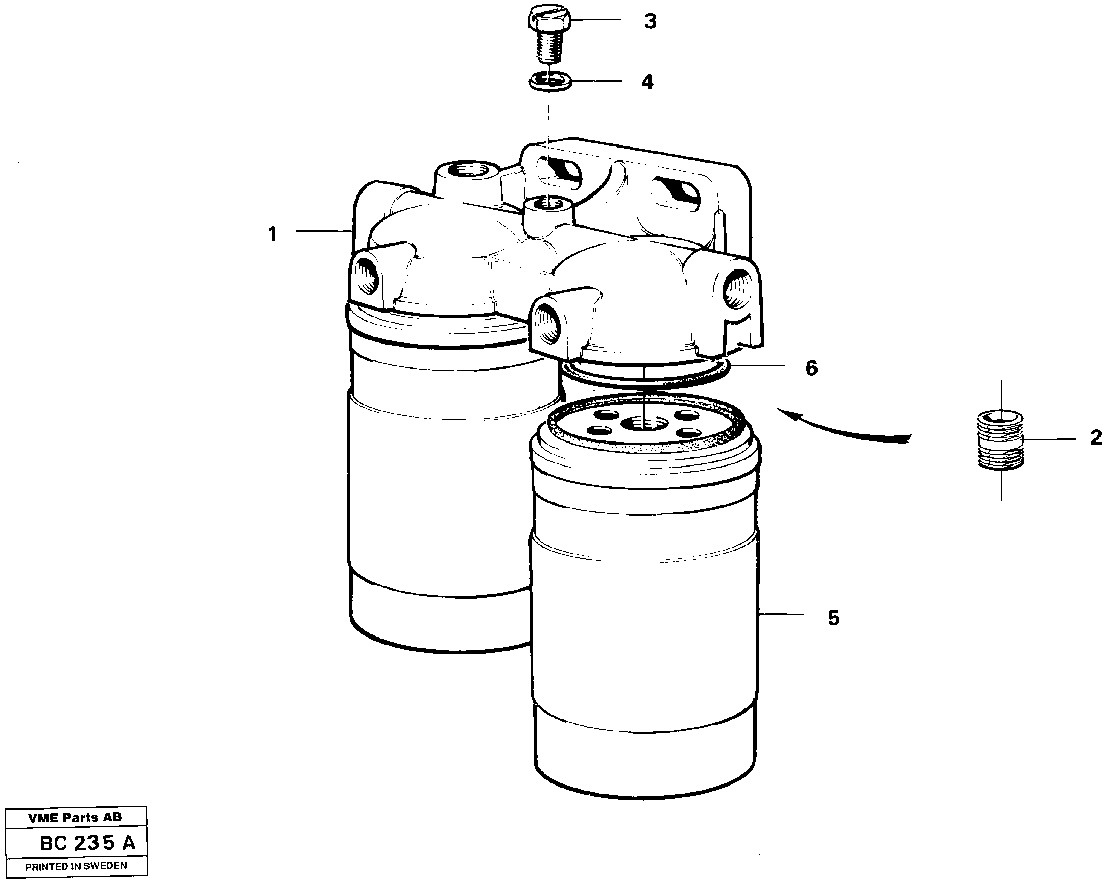 Схема запчастей Volvo A25C - 16849 Фильтр топливный A25C VOLVO BM VOLVO BM A25C SER NO - 10256/ - 60911
