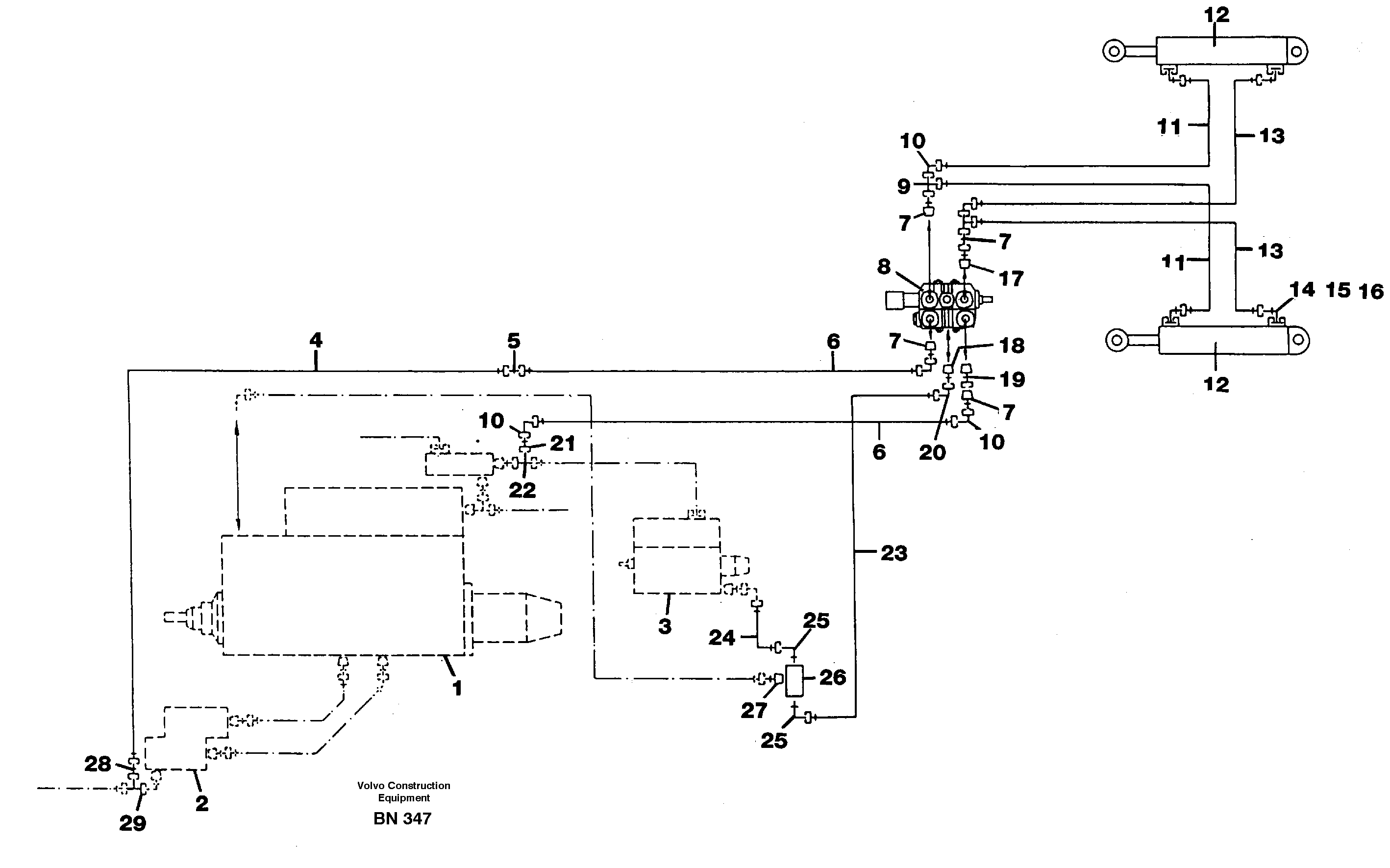 Схема запчастей Volvo A25C - 31319 Гидравлическая система A25C
