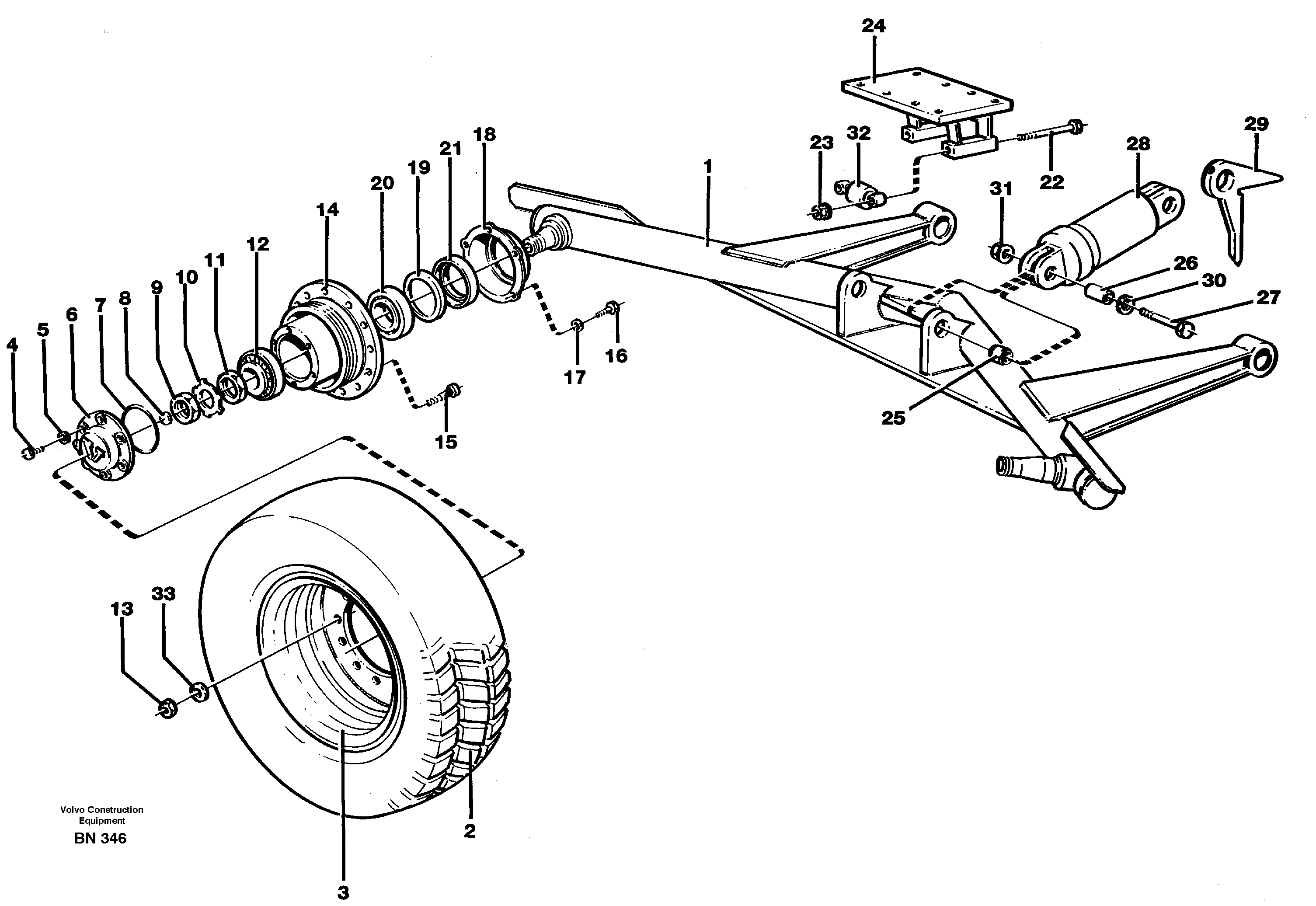 Схема запчастей Volvo A25C - 34408 Turn-around wheels A25C