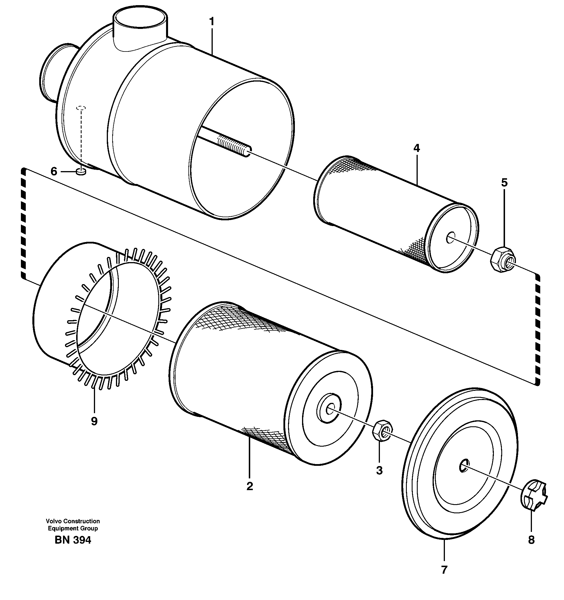 Схема запчастей Volvo A25C - 23259 Air filter A25C