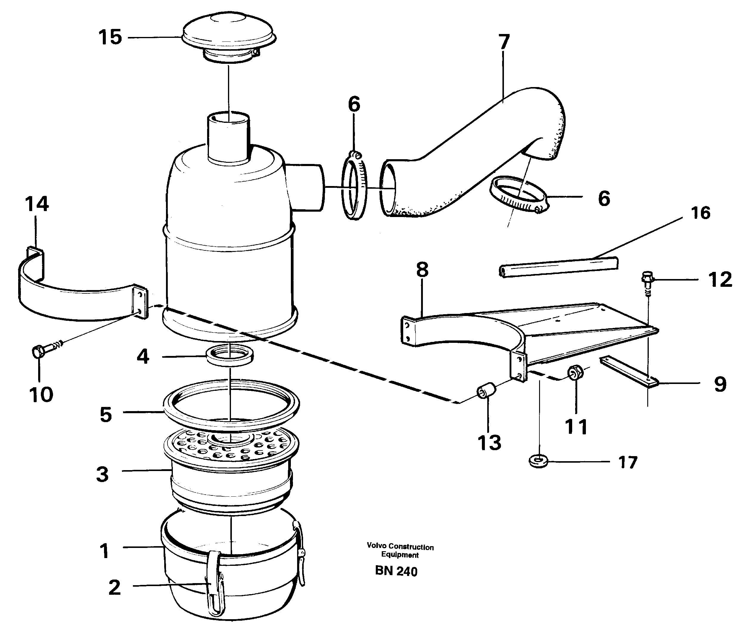 Схема запчастей Volvo A25C - 83150 Фильтр воздушный A25C
