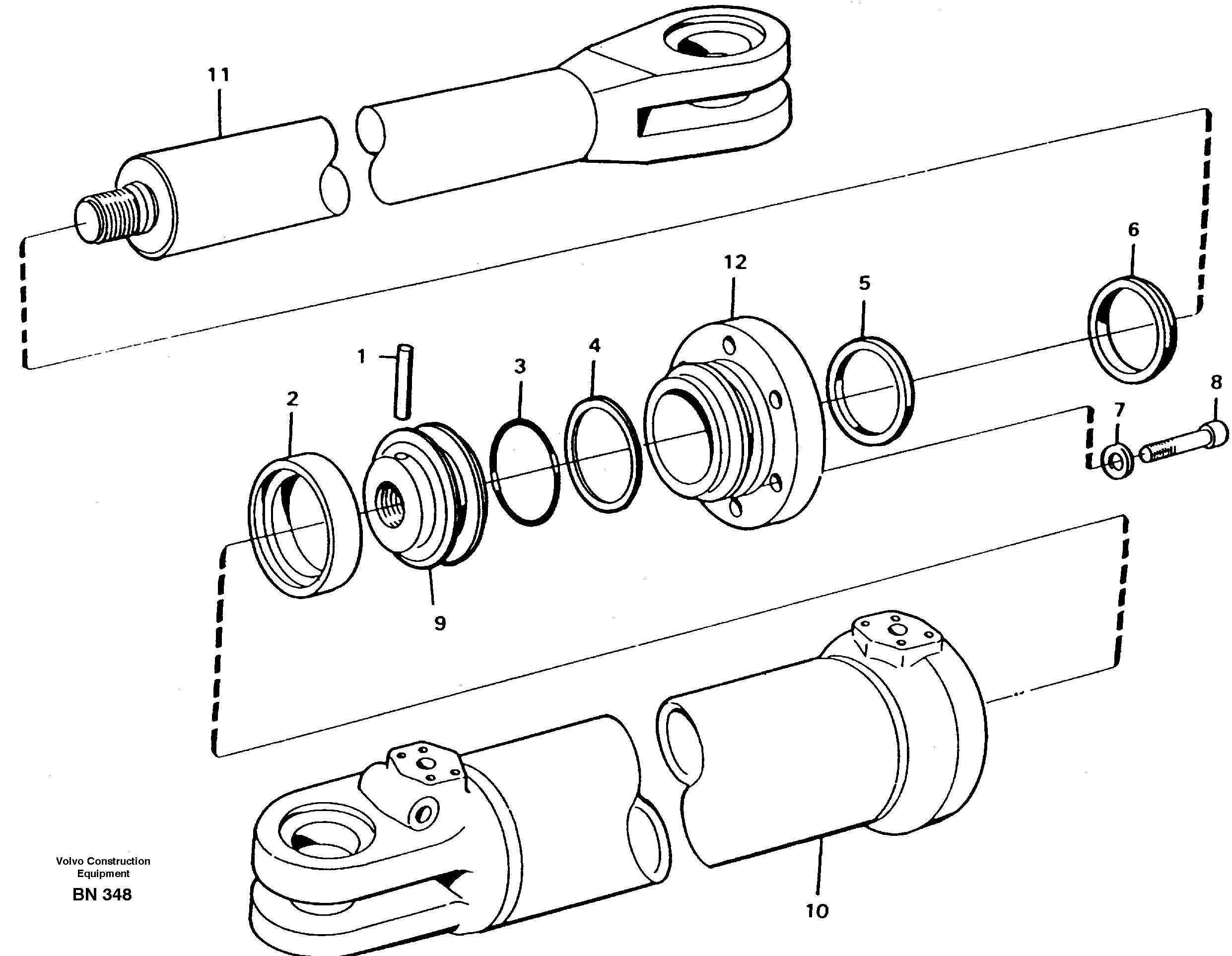 Схема запчастей Volvo A25C - 67053 Гидроцилиндр A25C