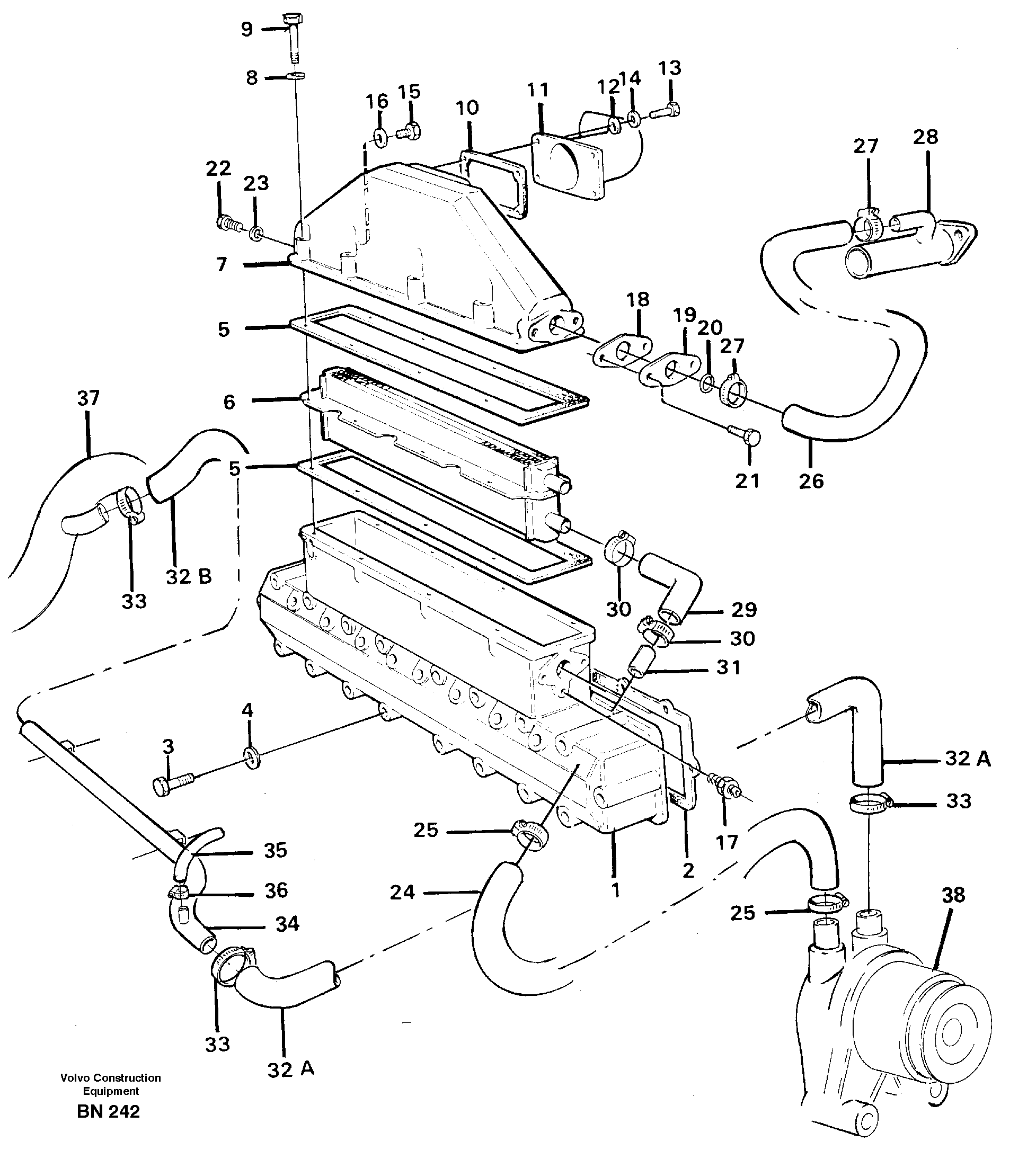 Схема запчастей Volvo A25C - 81415 Intercooler A25C