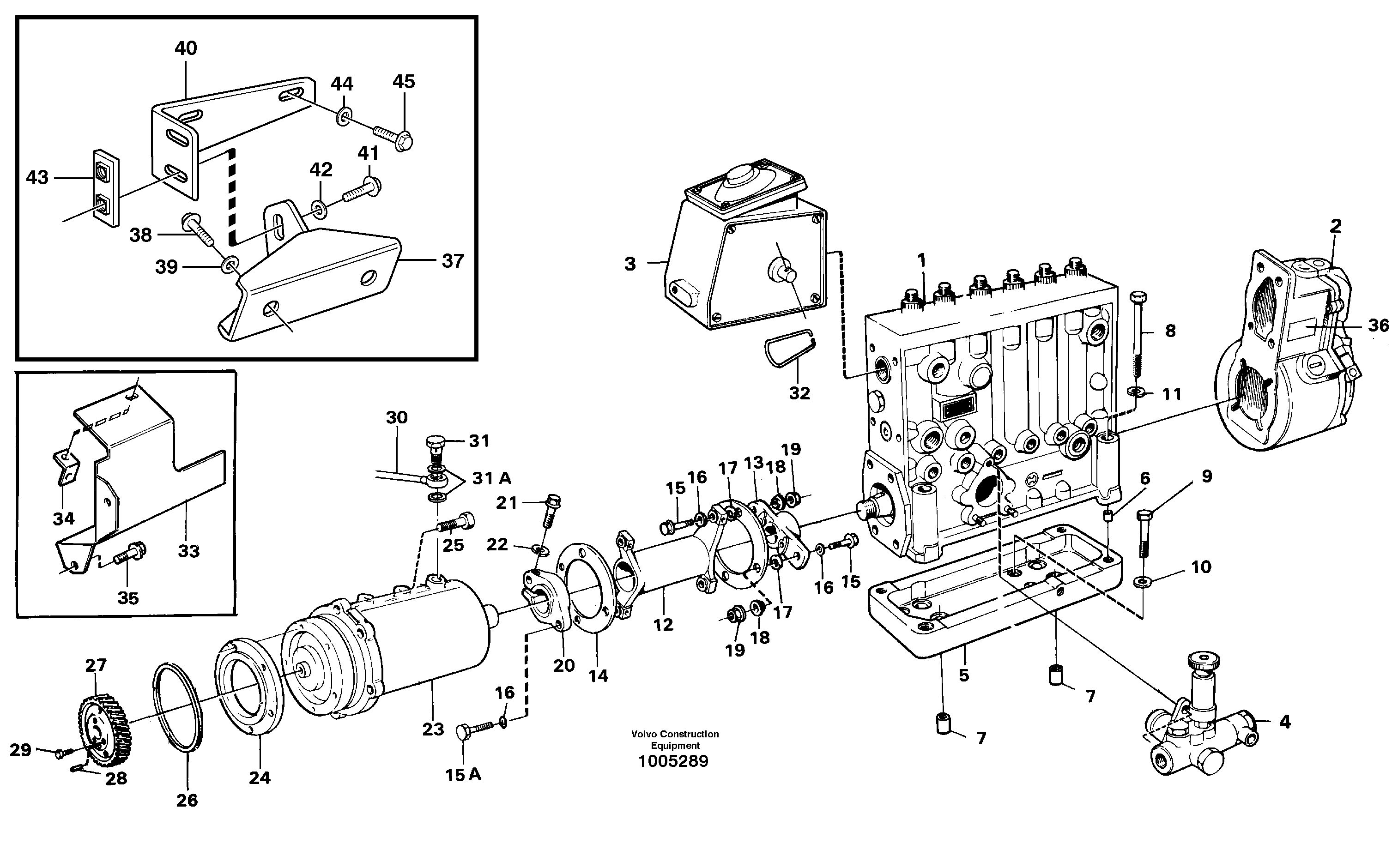 Схема запчастей Volvo A25C - 30945 Fuel injection pump with fitting parts A25C VOLVO BM VOLVO BM A25C SER NO - 10256/ - 60911