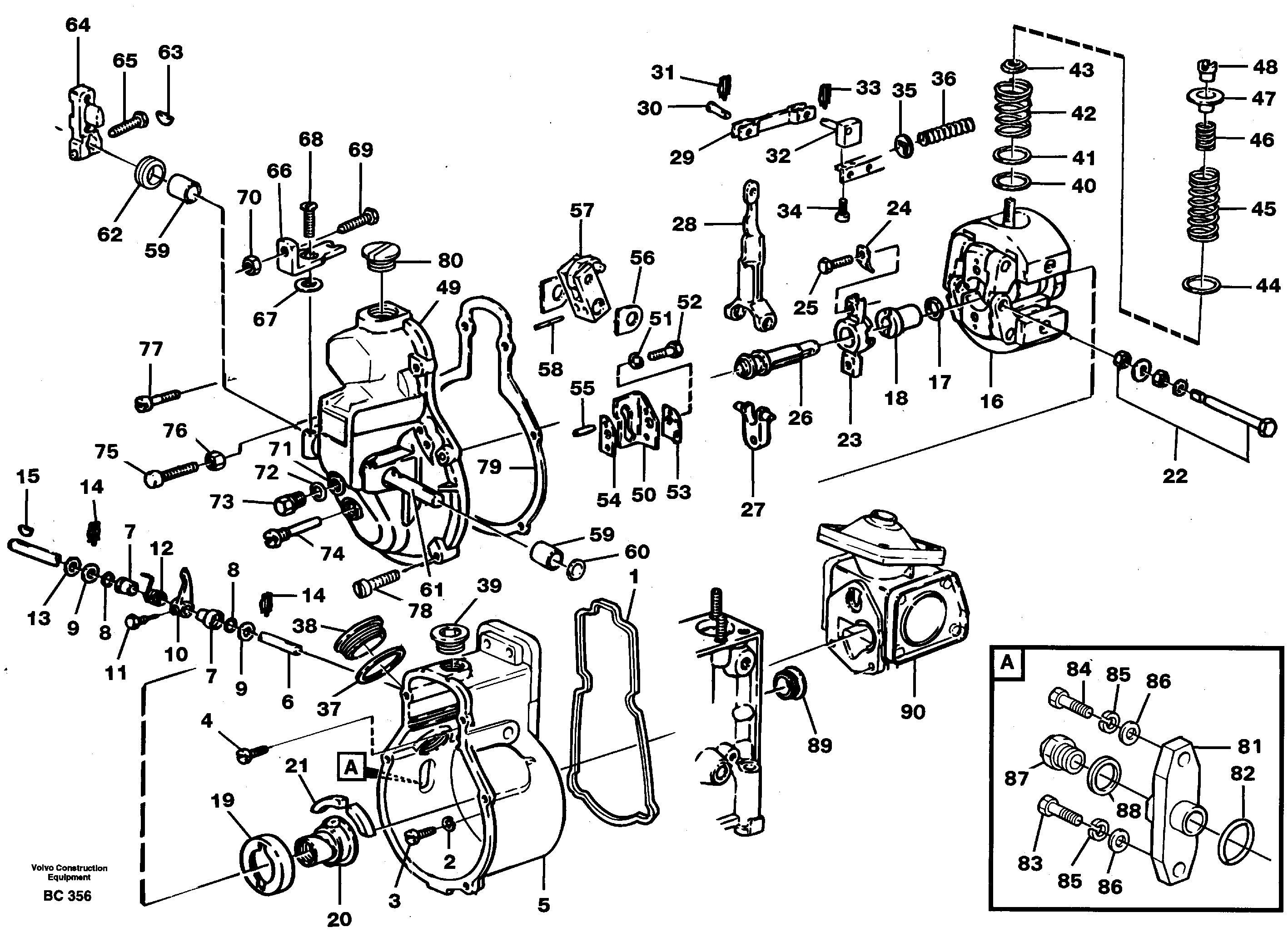Схема запчастей Volvo A25C - 58360 Centrifugal governor A25C VOLVO BM VOLVO BM A25C SER NO - 10256/ - 60911