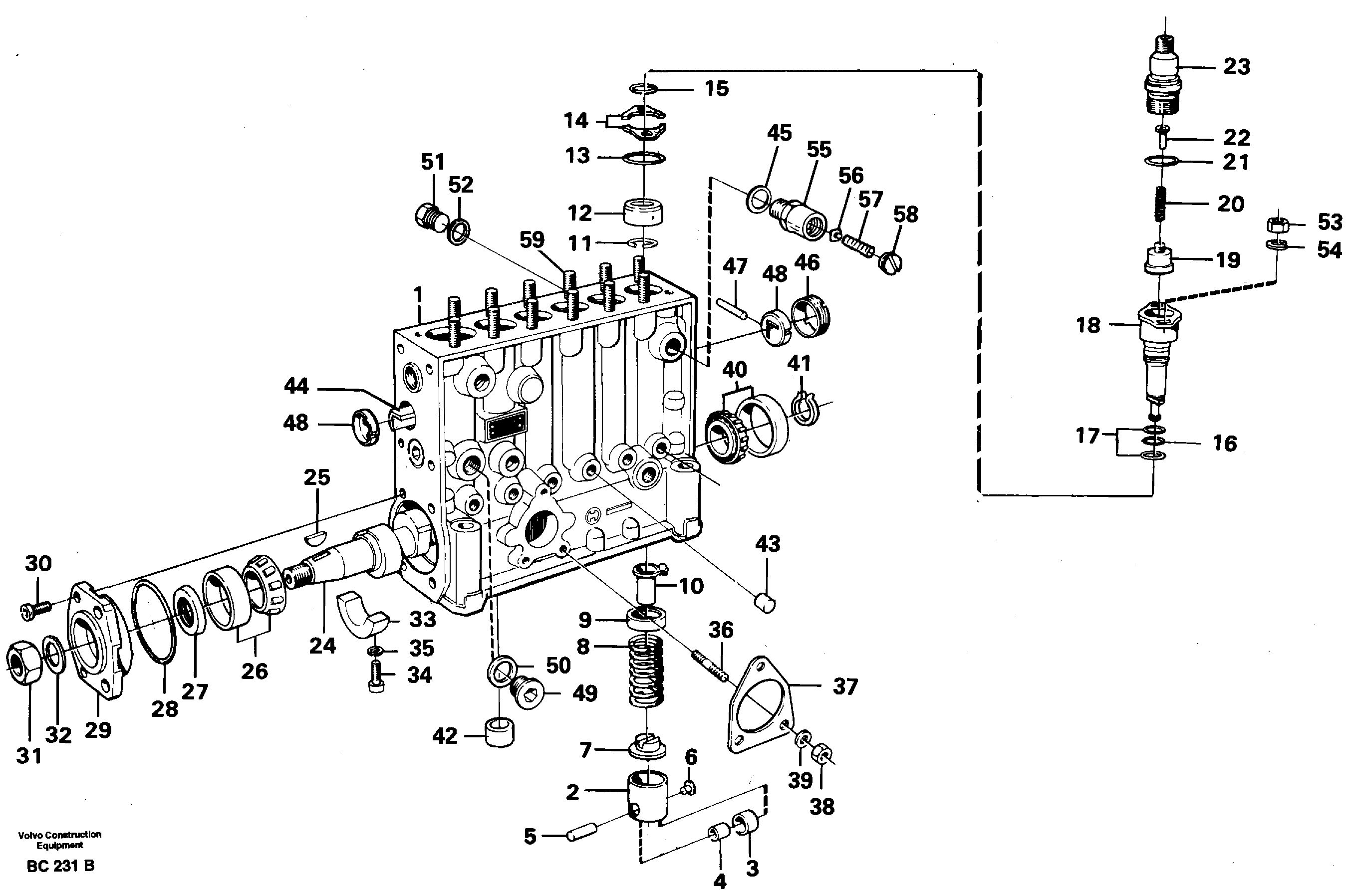 Схема запчастей Volvo A25C - 91351 Насос A25C VOLVO BM VOLVO BM A25C SER NO - 10256/ - 60911