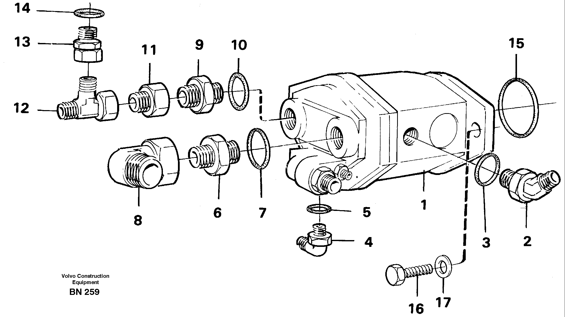 Схема запчастей Volvo A25C - 55850 Hydraulic pump with fitting parts A25C
