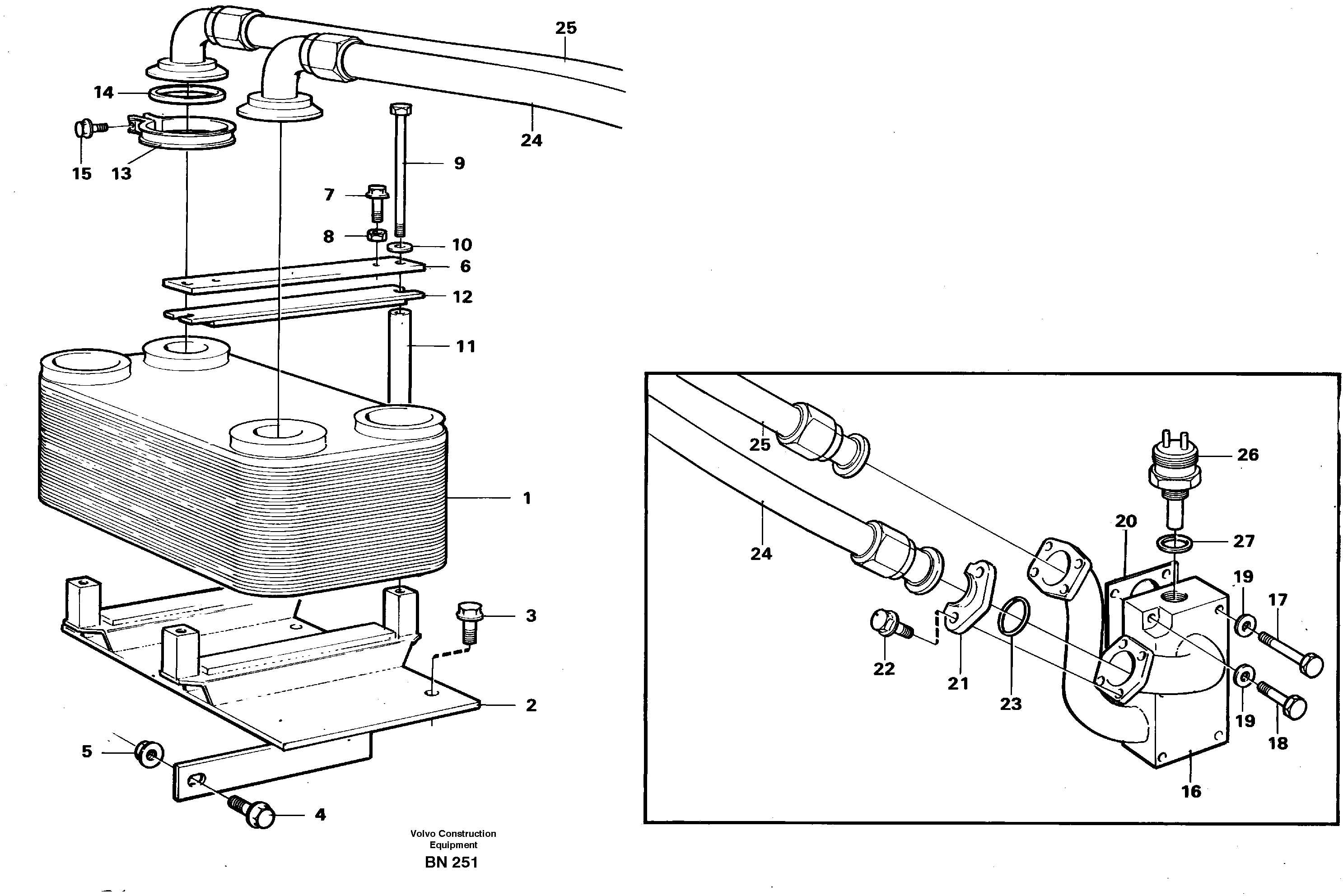 Схема запчастей Volvo A25C - 81582 Oil cooler, transmission A25C