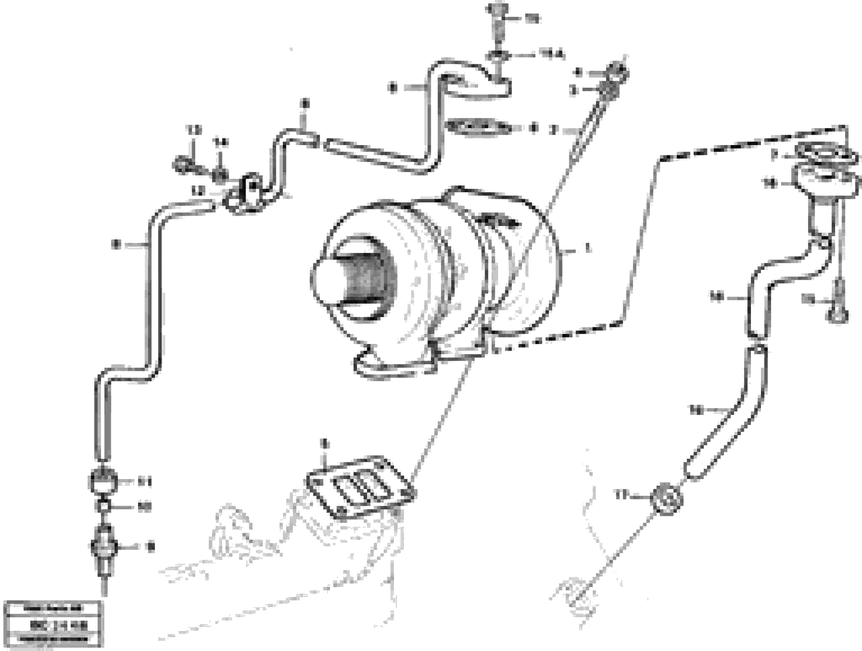 Схема запчастей Volvo A25C - 52764 Турбокомпрессор (турбина) с установочными деталями A25C VOLVO BM VOLVO BM A25C SER NO - 10256/ - 60911