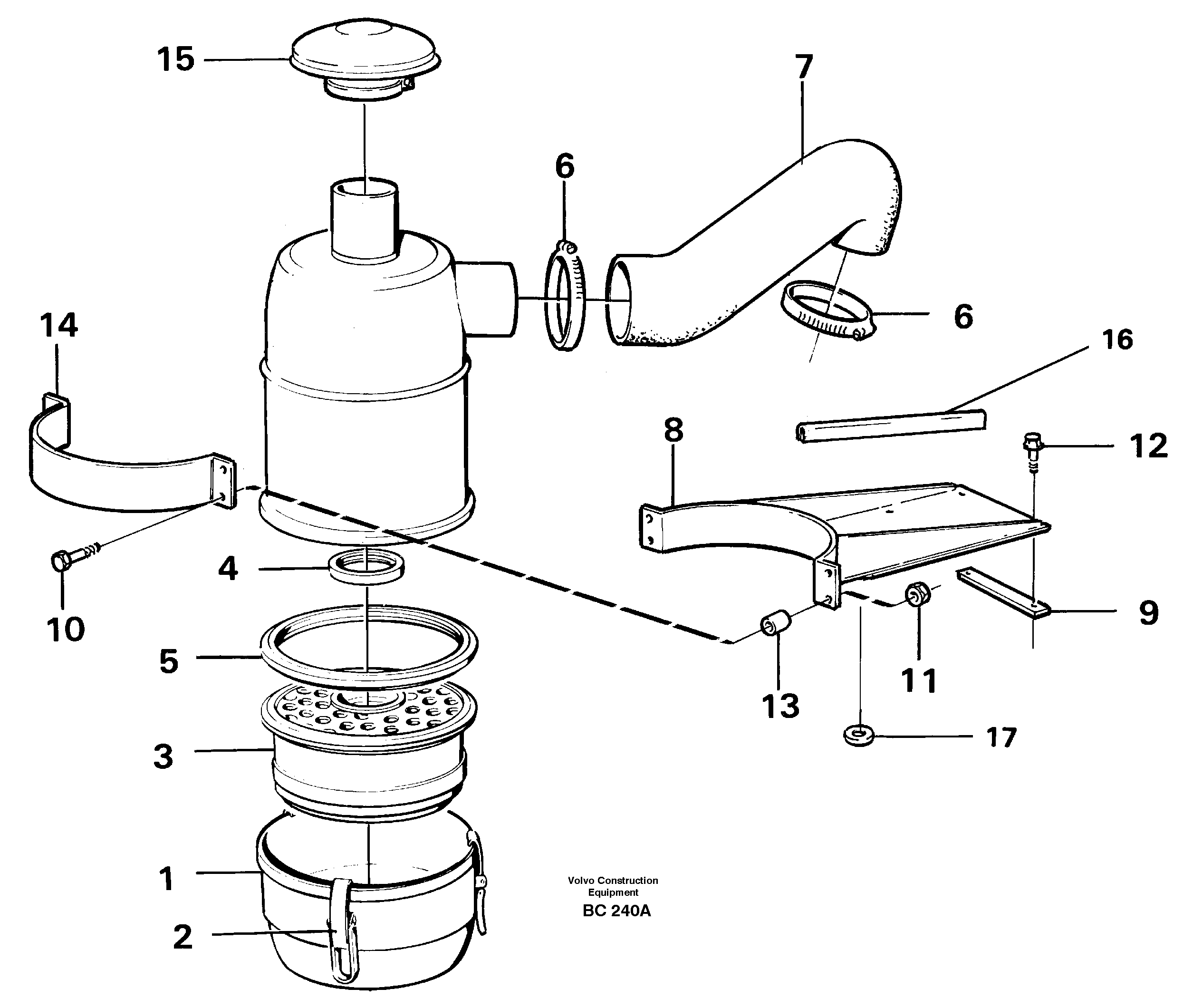 Схема запчастей Volvo A25C - 83354 Фильтр воздушный A25C VOLVO BM VOLVO BM A25C SER NO - 10256/ - 60911