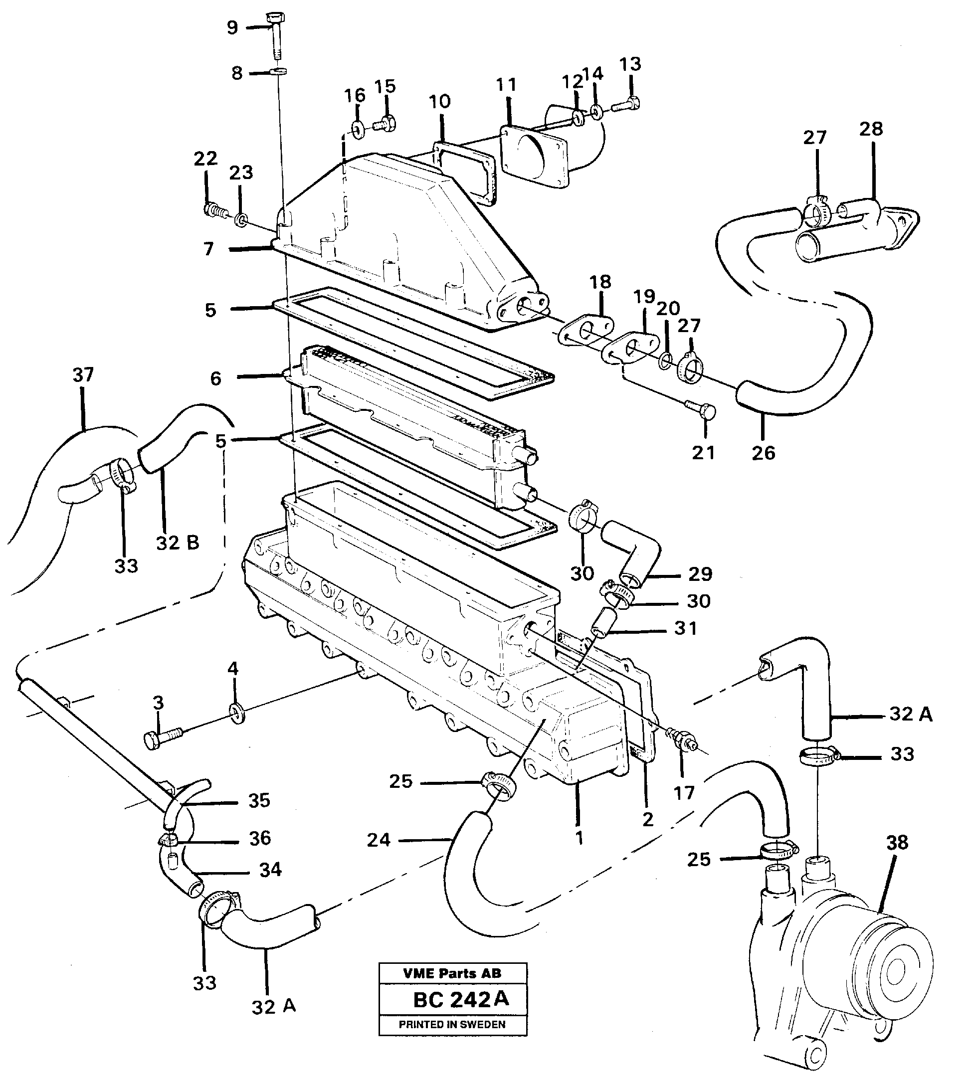 Схема запчастей Volvo A25C - 81330 Intercooler A25C VOLVO BM VOLVO BM A25C SER NO - 10256/ - 60911