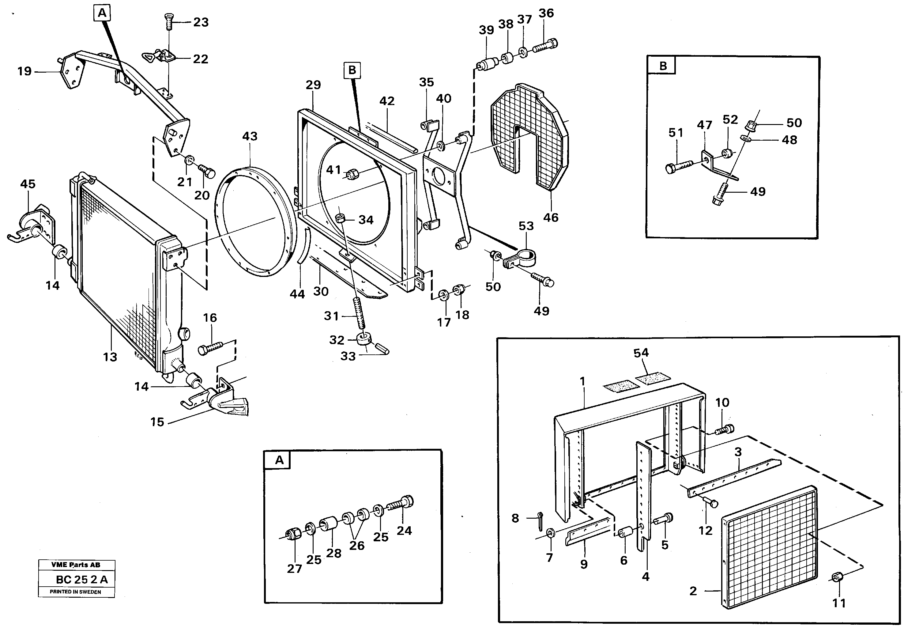 Схема запчастей Volvo A25C - 84780 Radiator, fitting A25C VOLVO BM VOLVO BM A25C SER NO - 10256/ - 60911