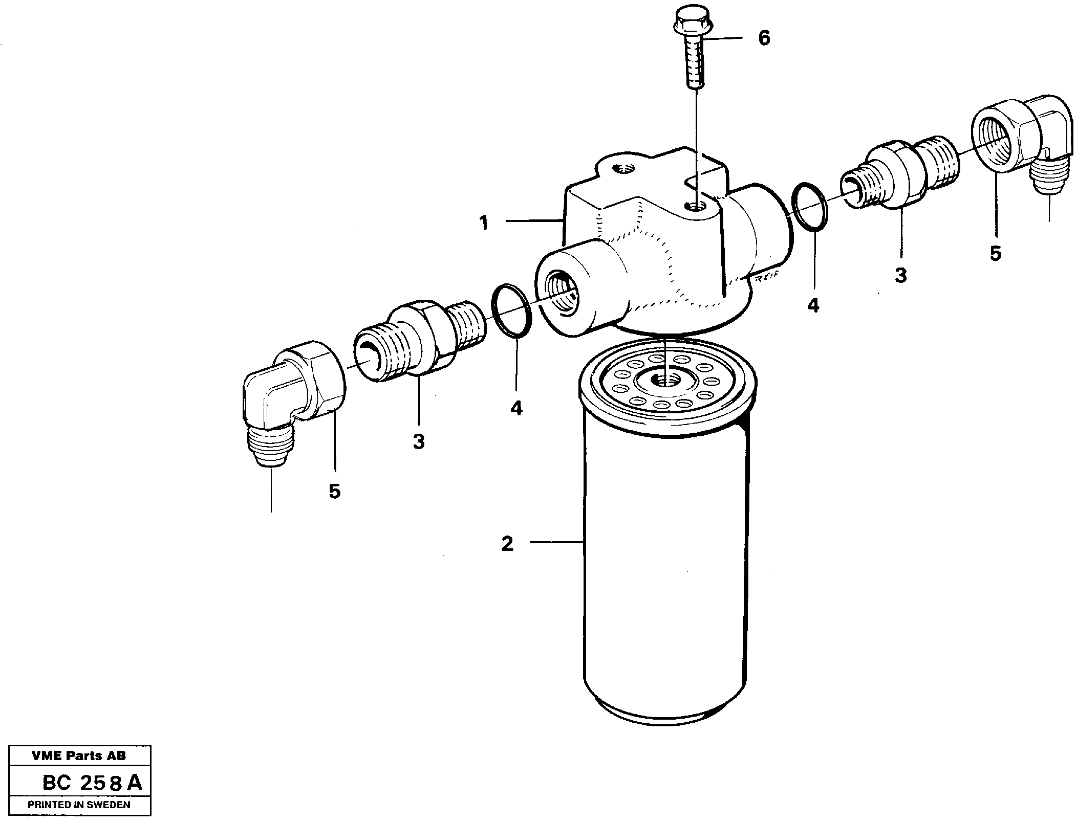 Схема запчастей Volvo A25C - 26260 Oil filter, cooling fan A25C VOLVO BM VOLVO BM A25C SER NO - 10256/ - 60911
