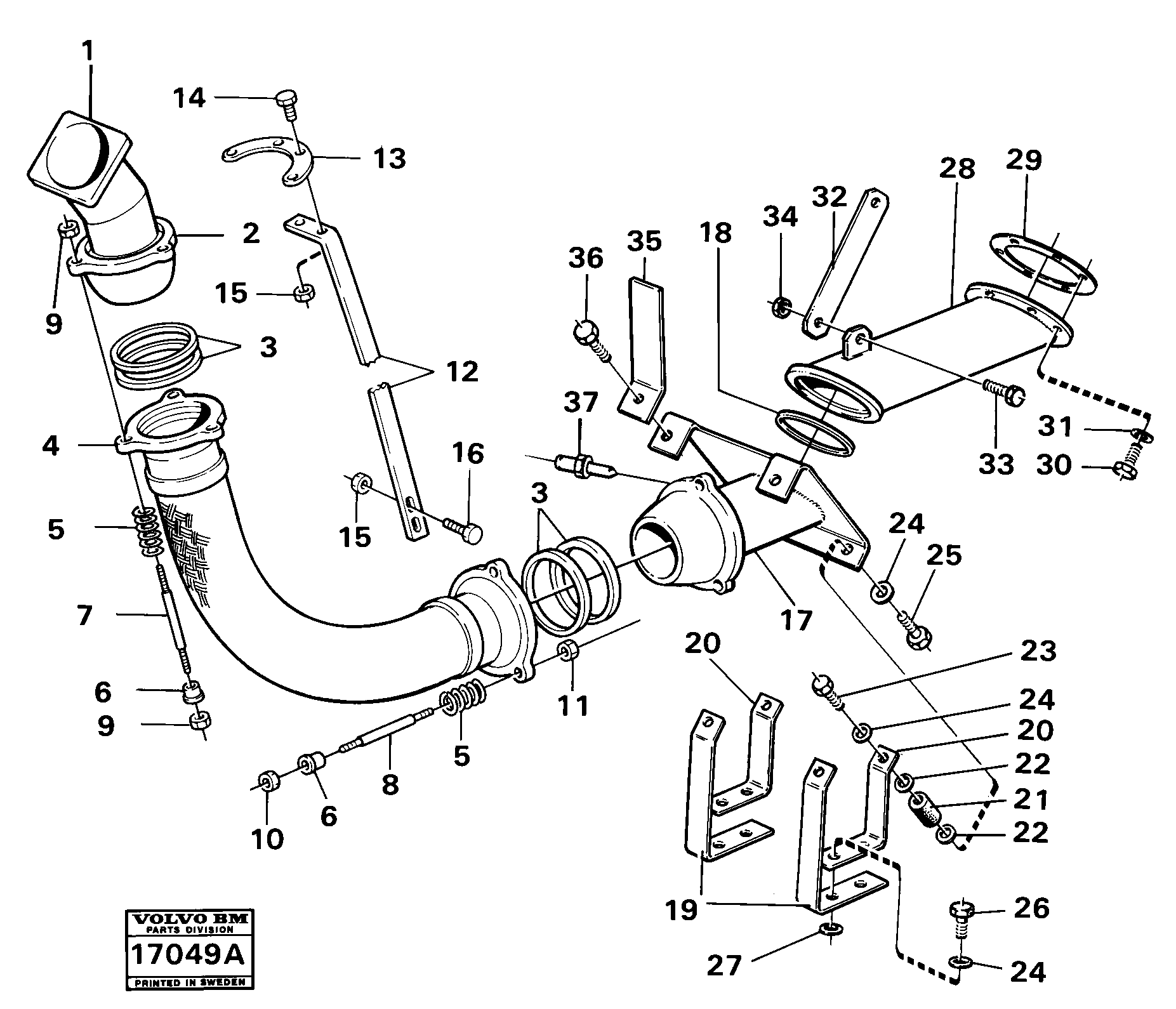 Схема запчастей Volvo 861 861 - 85316 Exhaust cooling 99004, 99564 