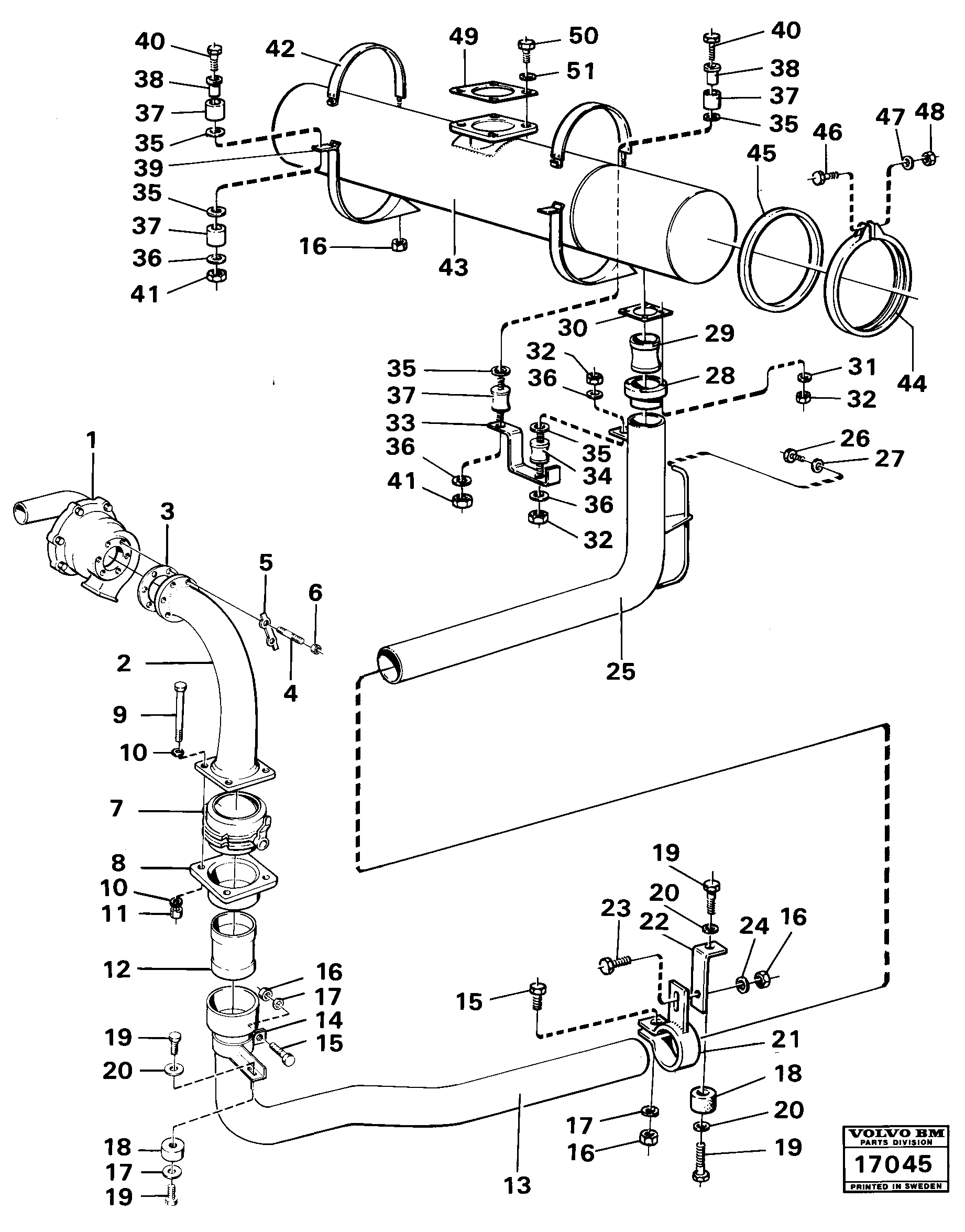 Схема запчастей Volvo 861 861 - 87000 Exhaust system for underground version 