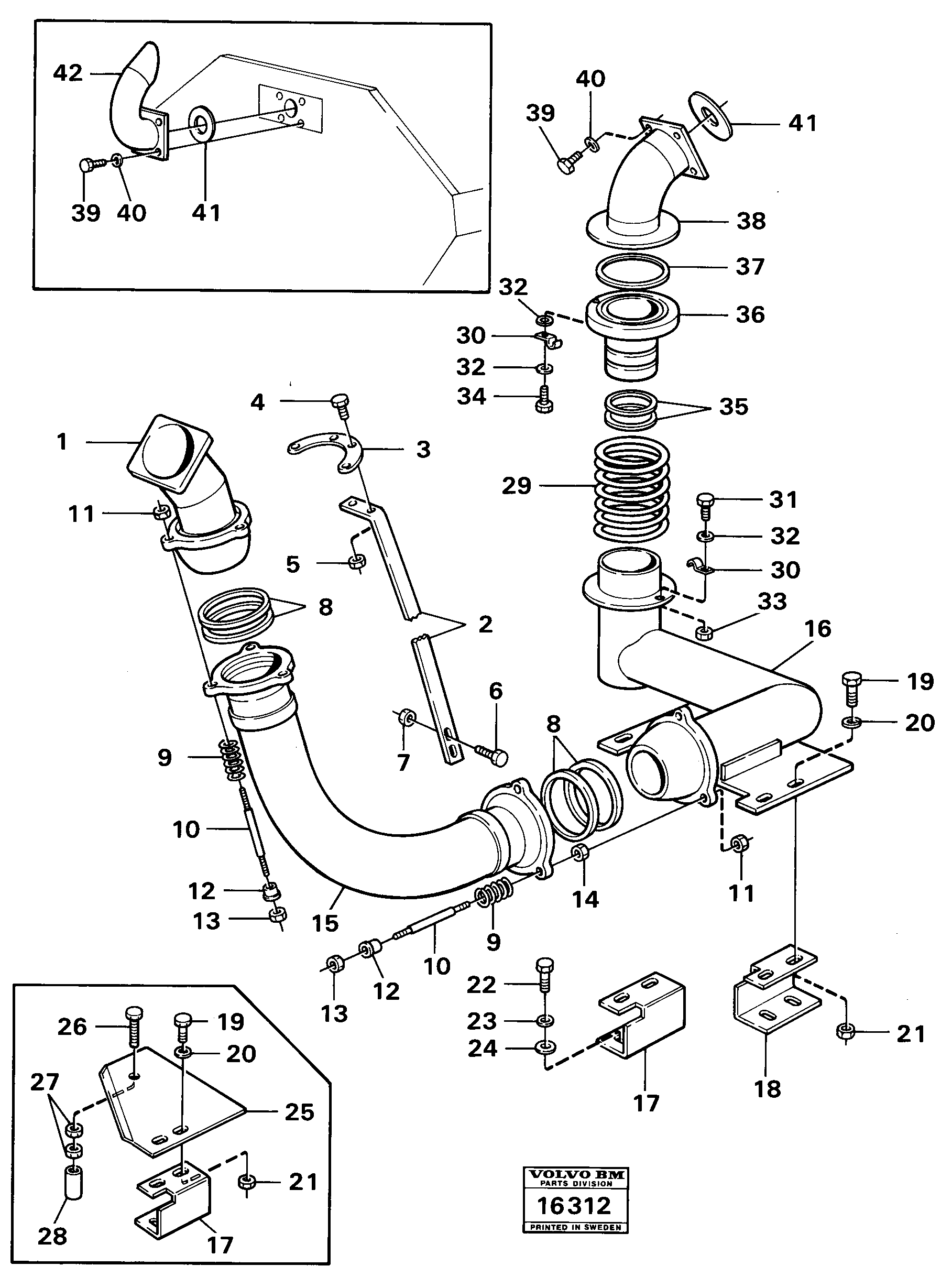 Схема запчастей Volvo 861 861 - 88252 Exhaustheated trailerbody98995 (6417) 99522 