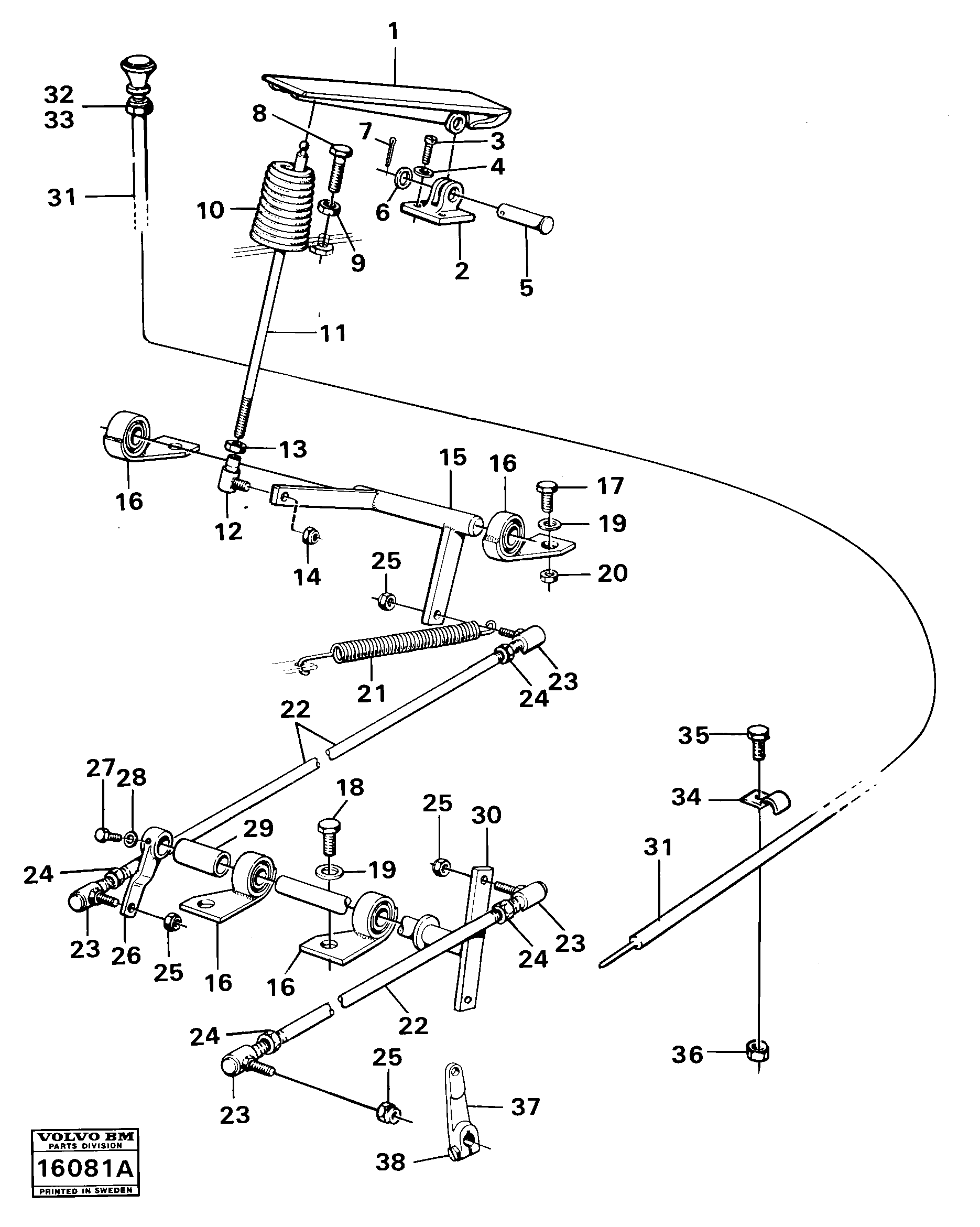 Схема запчастей Volvo 861 861 - 23448 Regulator control 