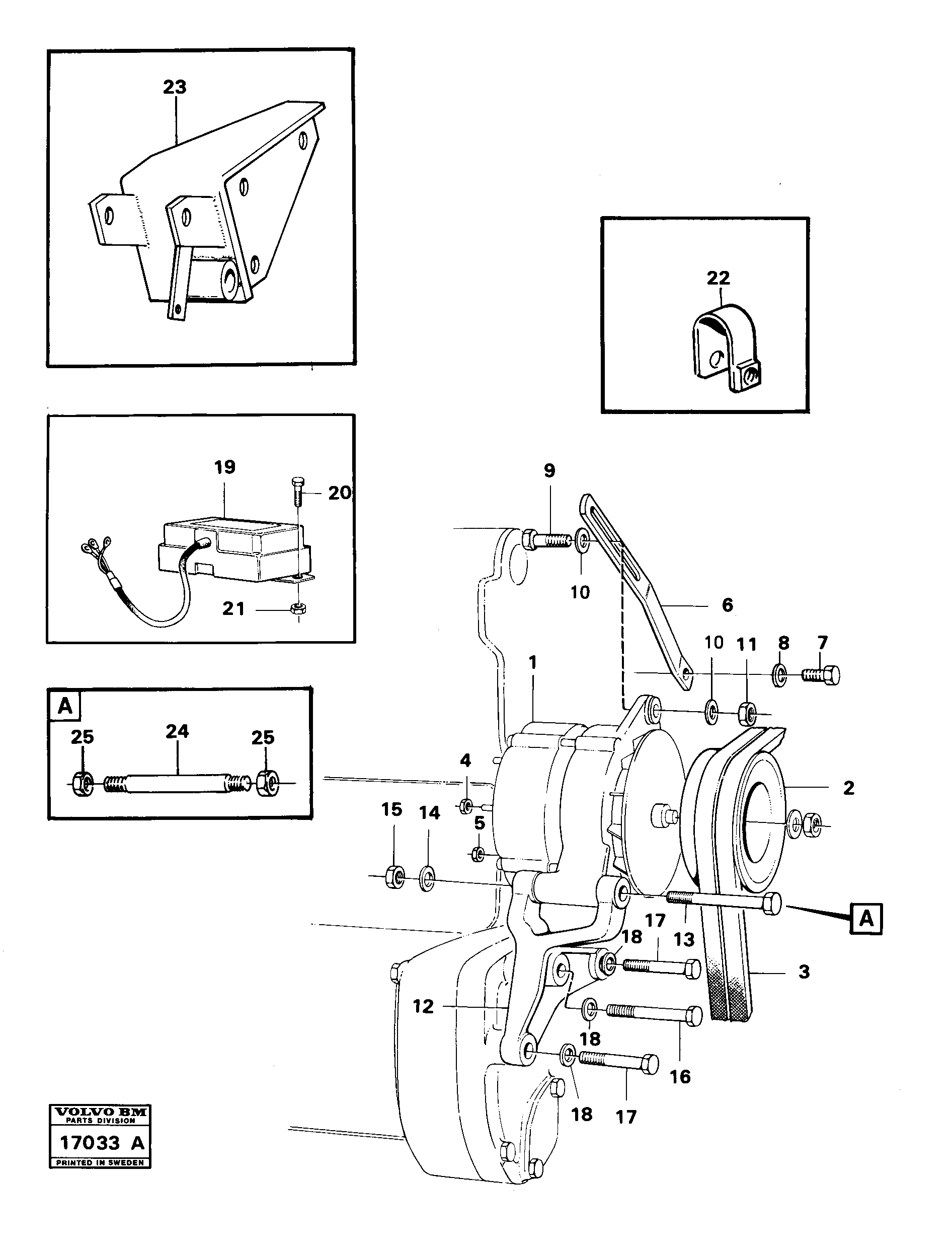 Схема запчастей Volvo 861 861 - 100822 Alternator with assembling details 