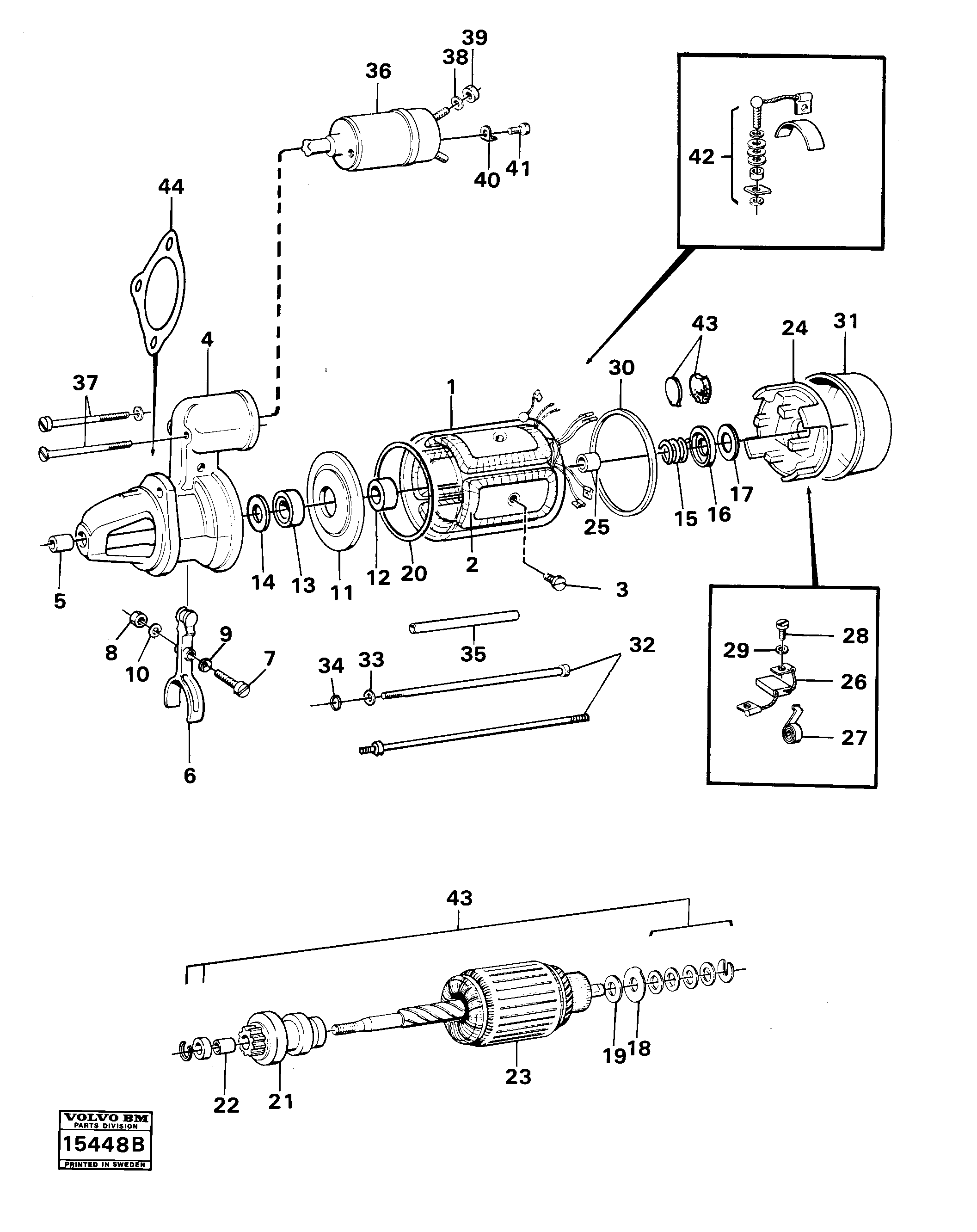 Схема запчастей Volvo 861 861 - 1185 Starter motor mo - 40921 