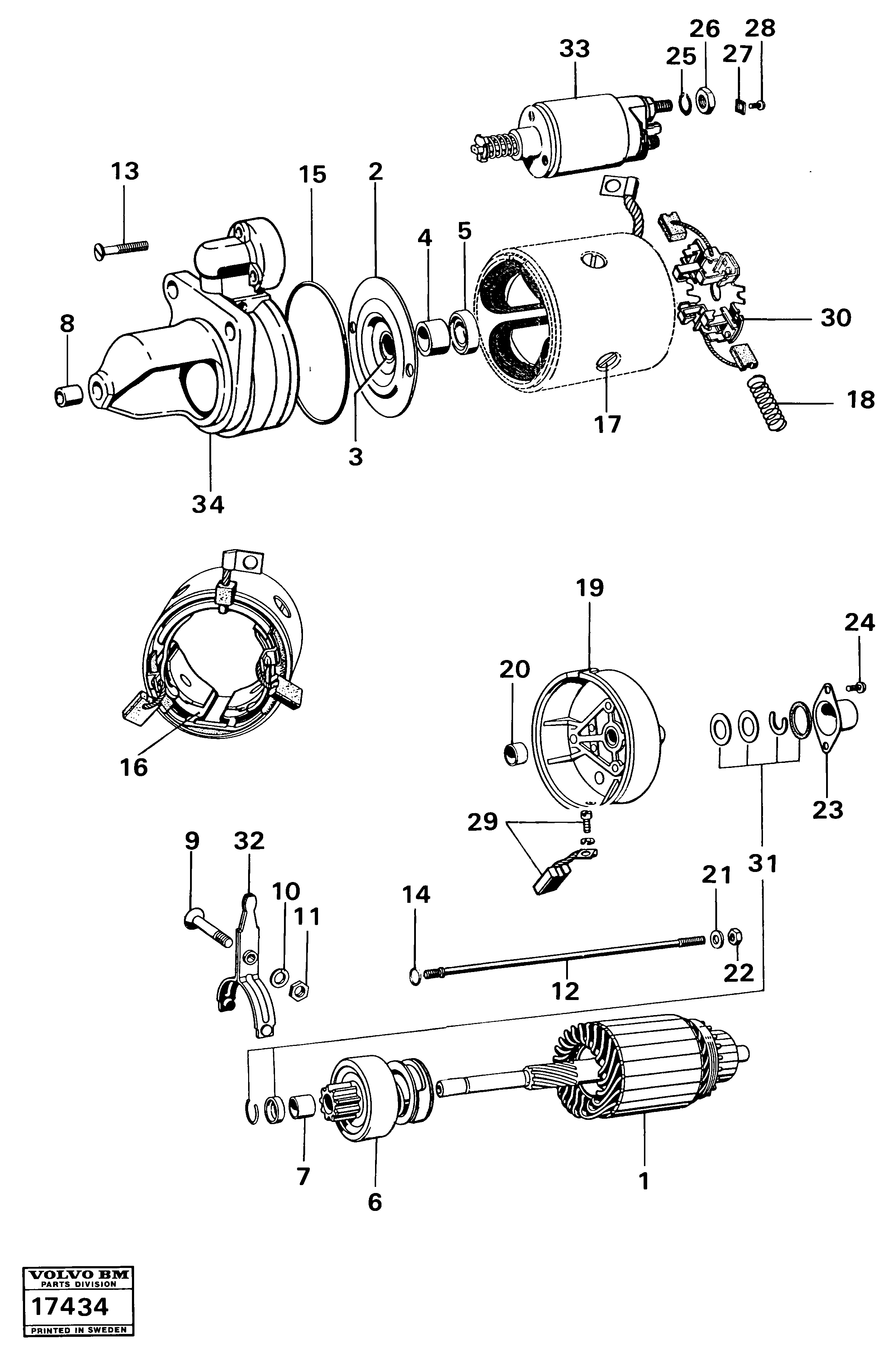 Схема запчастей Volvo 861 861 - 1190 Starter motor mo 40922 - 