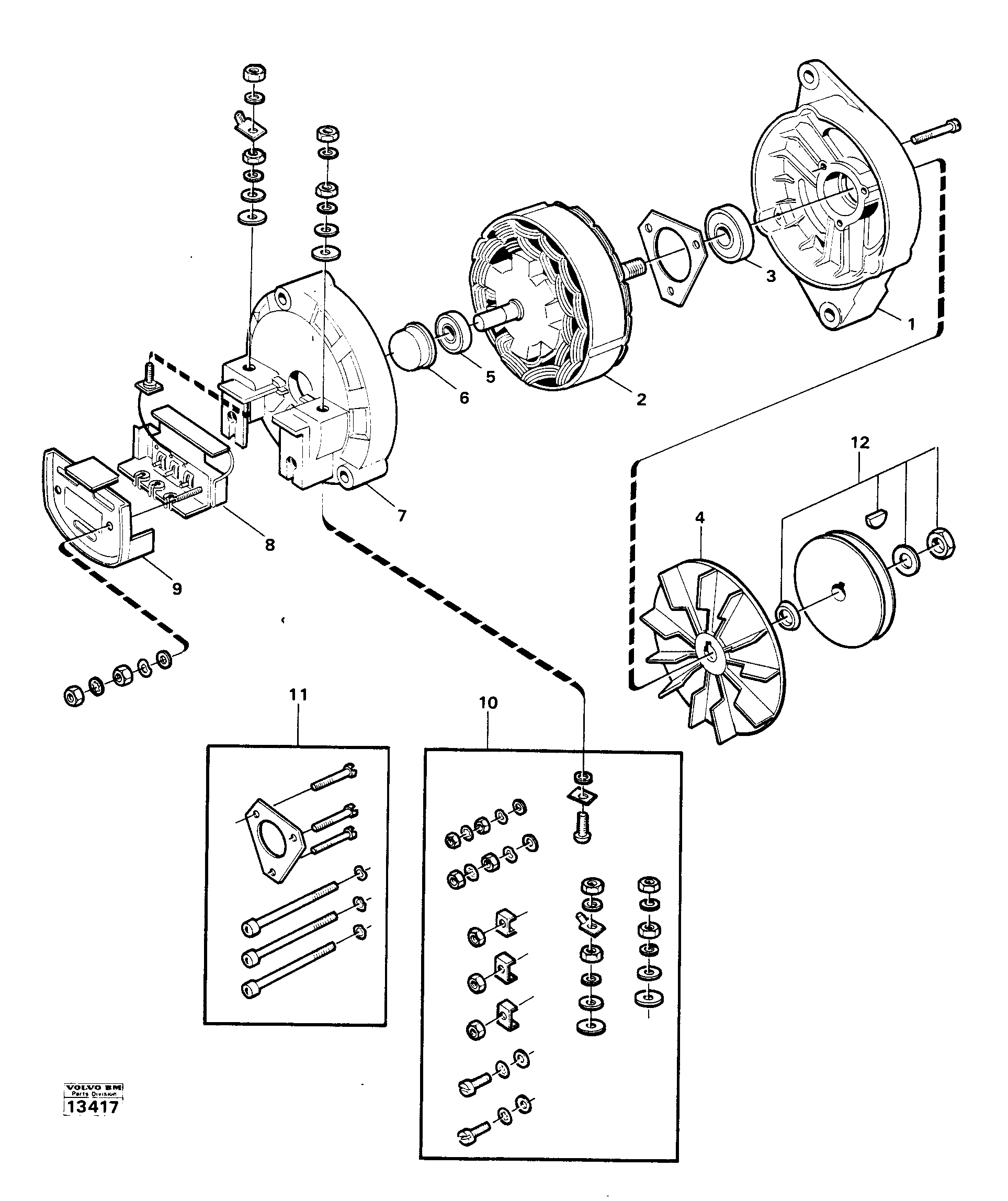 Схема запчастей Volvo 861 861 - 13006 Alternator tillv nr-58781 
