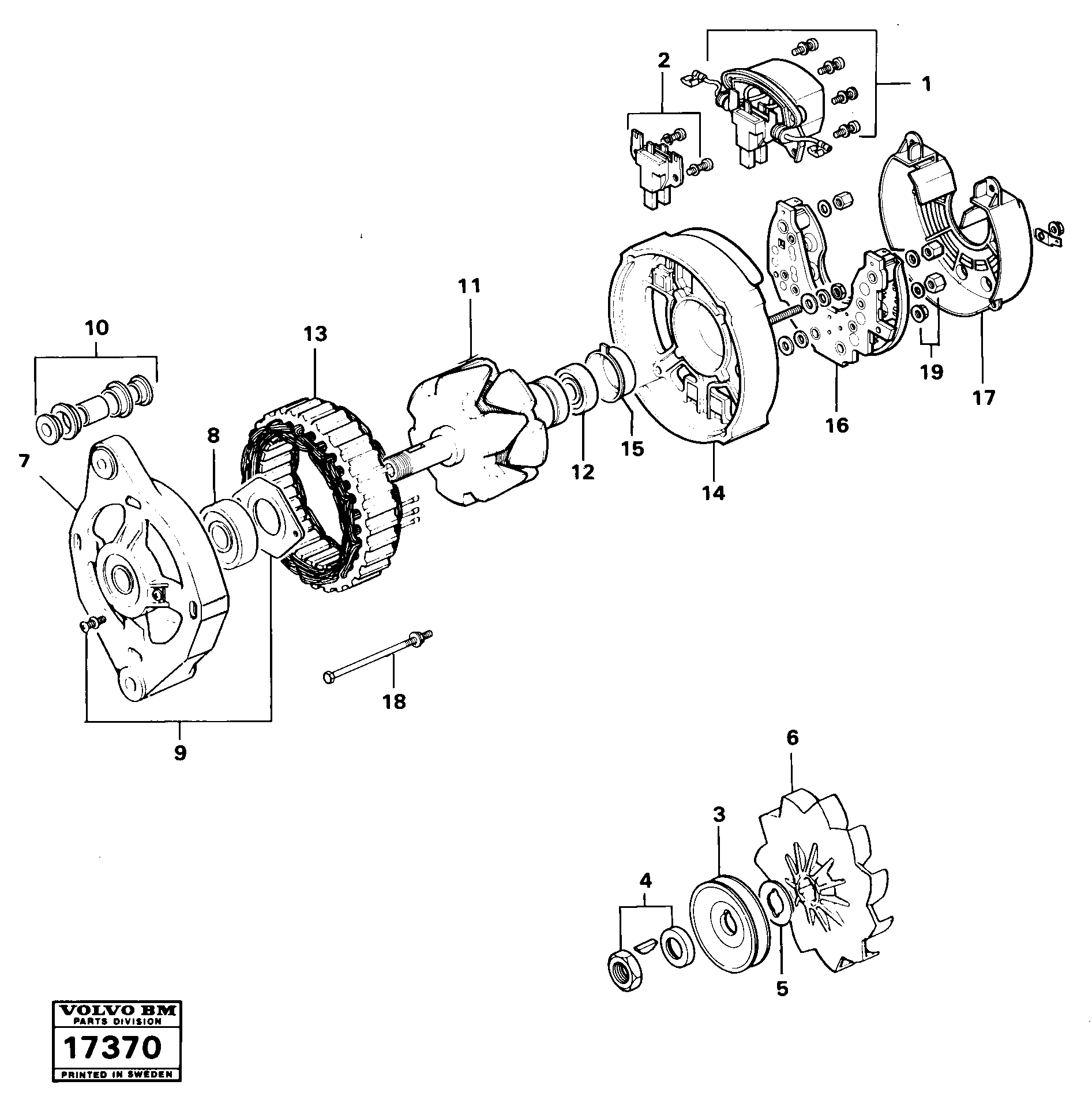 Схема запчастей Volvo 861 861 - 22555 Alternator tillv nr 58782- 