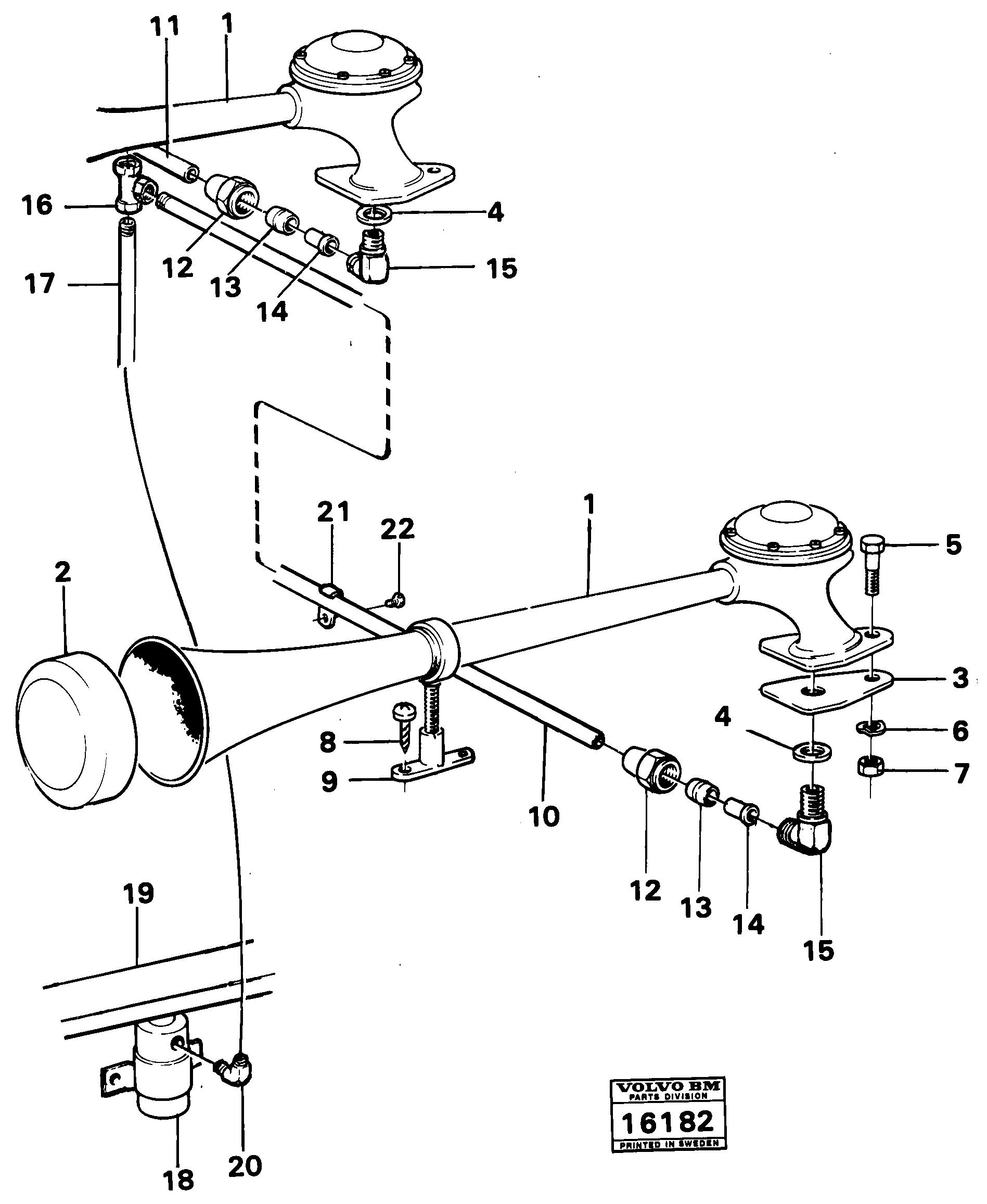 Схема запчастей Volvo 861 861 - 23451 Large-volume horn 98973 (6282) 