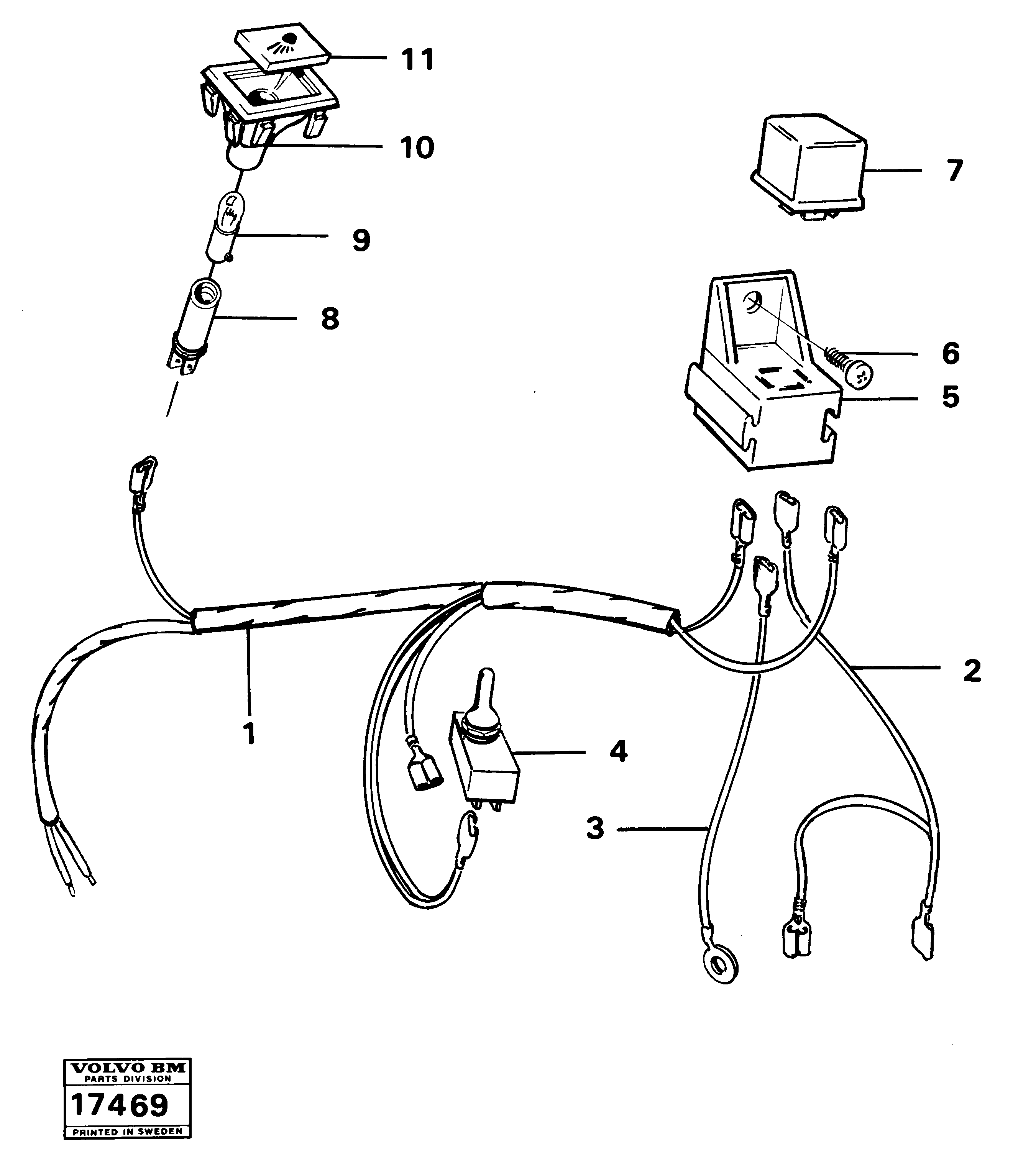 Схема запчастей Volvo 861 861 - 33840 Electric components 99824 