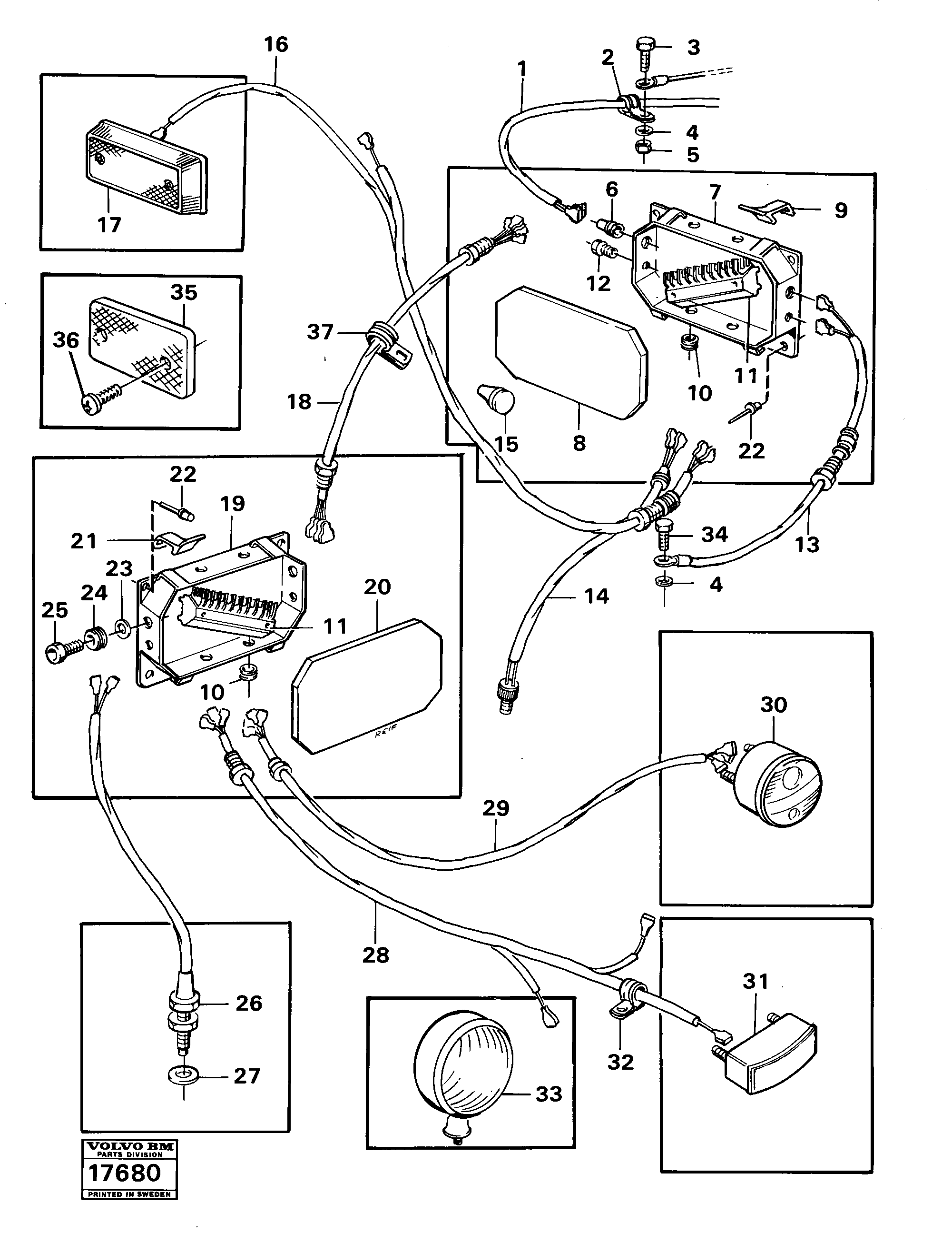 Схема запчастей Volvo 861 861 - 36457 Electrical system,trailer6x6 