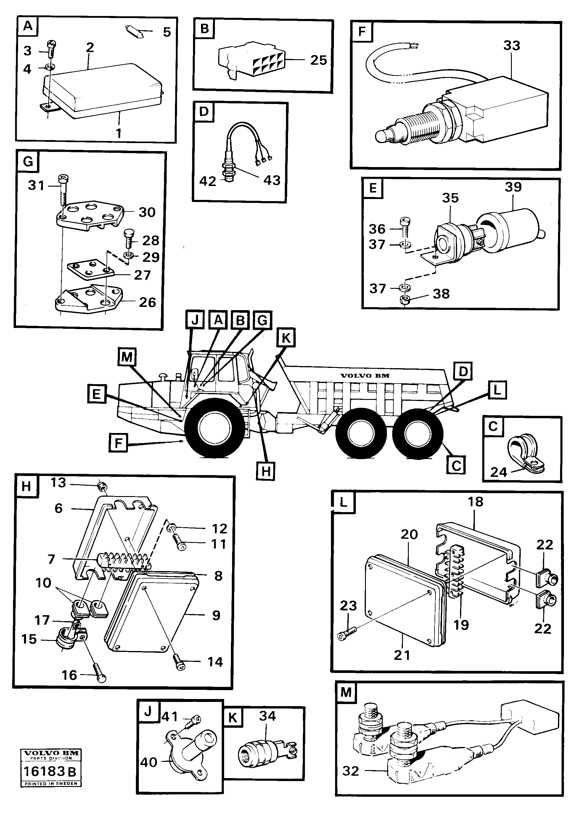 Схема запчастей Volvo 861 861 - 36459 Electric components 