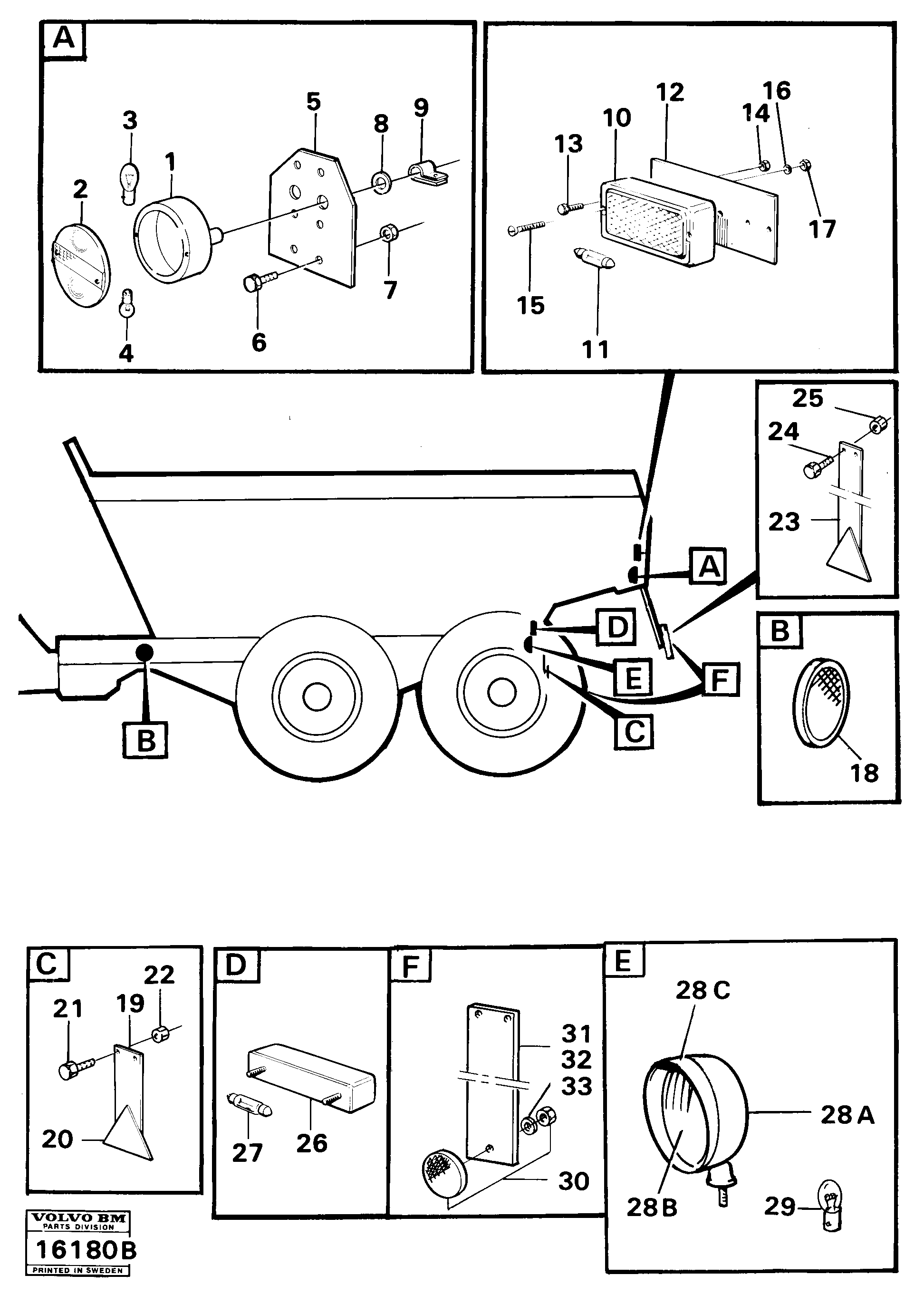 Схема запчастей Volvo 861 861 - 96615 Lighting,trailer 