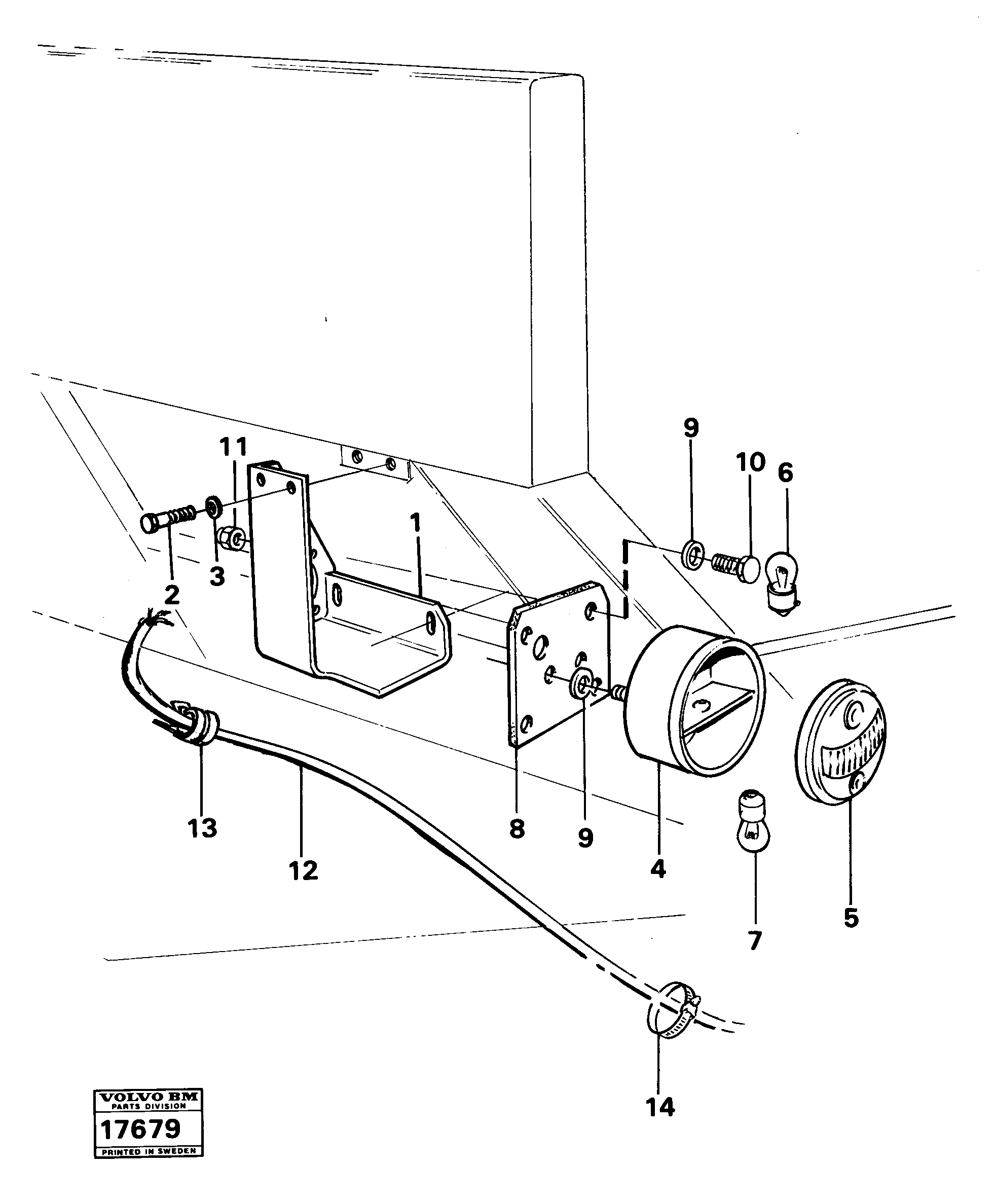 Схема запчастей Volvo 861 861 - 97797 Tail light with bracket 6x6 