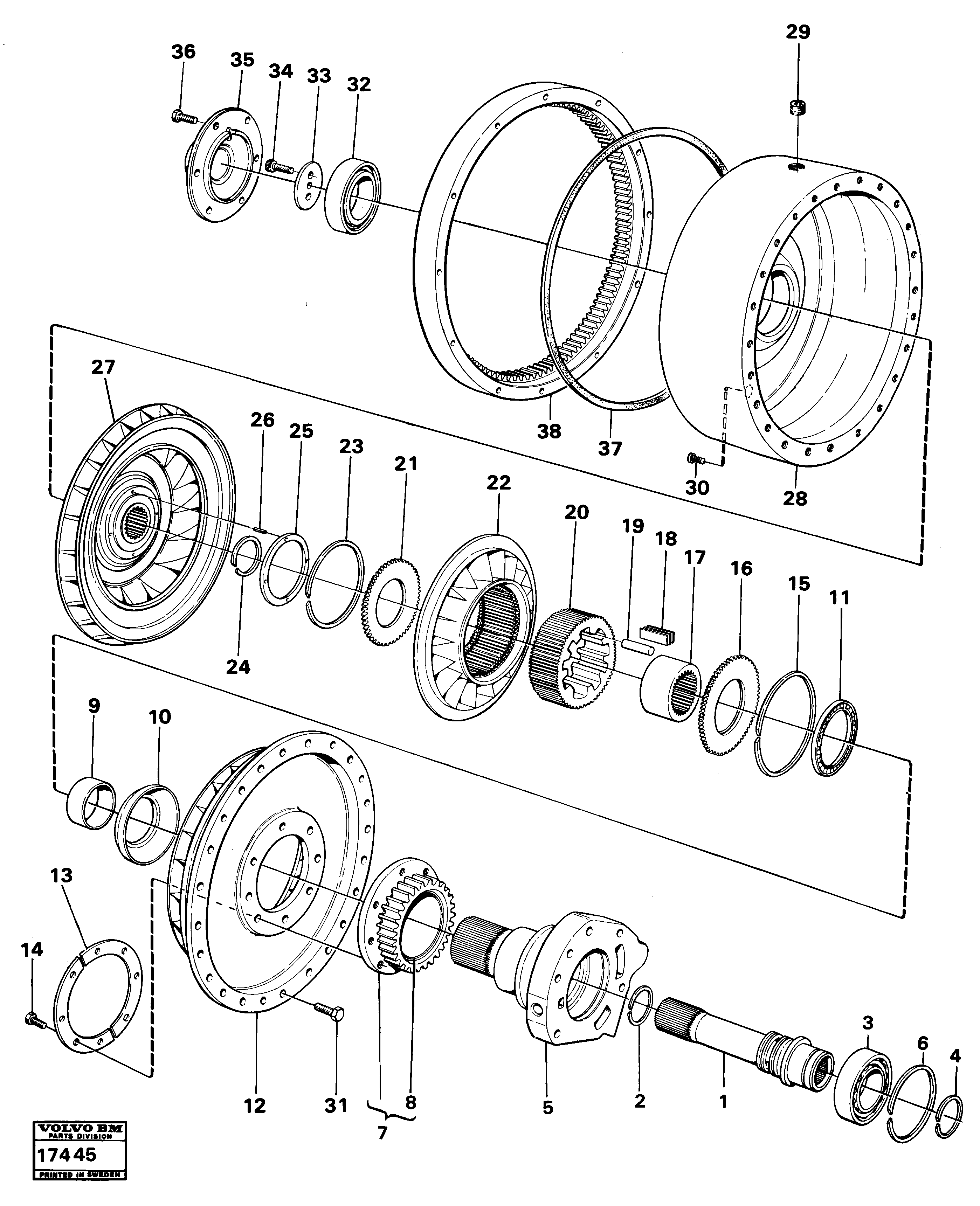 Схема запчастей Volvo 861 861 - 27974 Torque converter tillv nr 59408 - 
