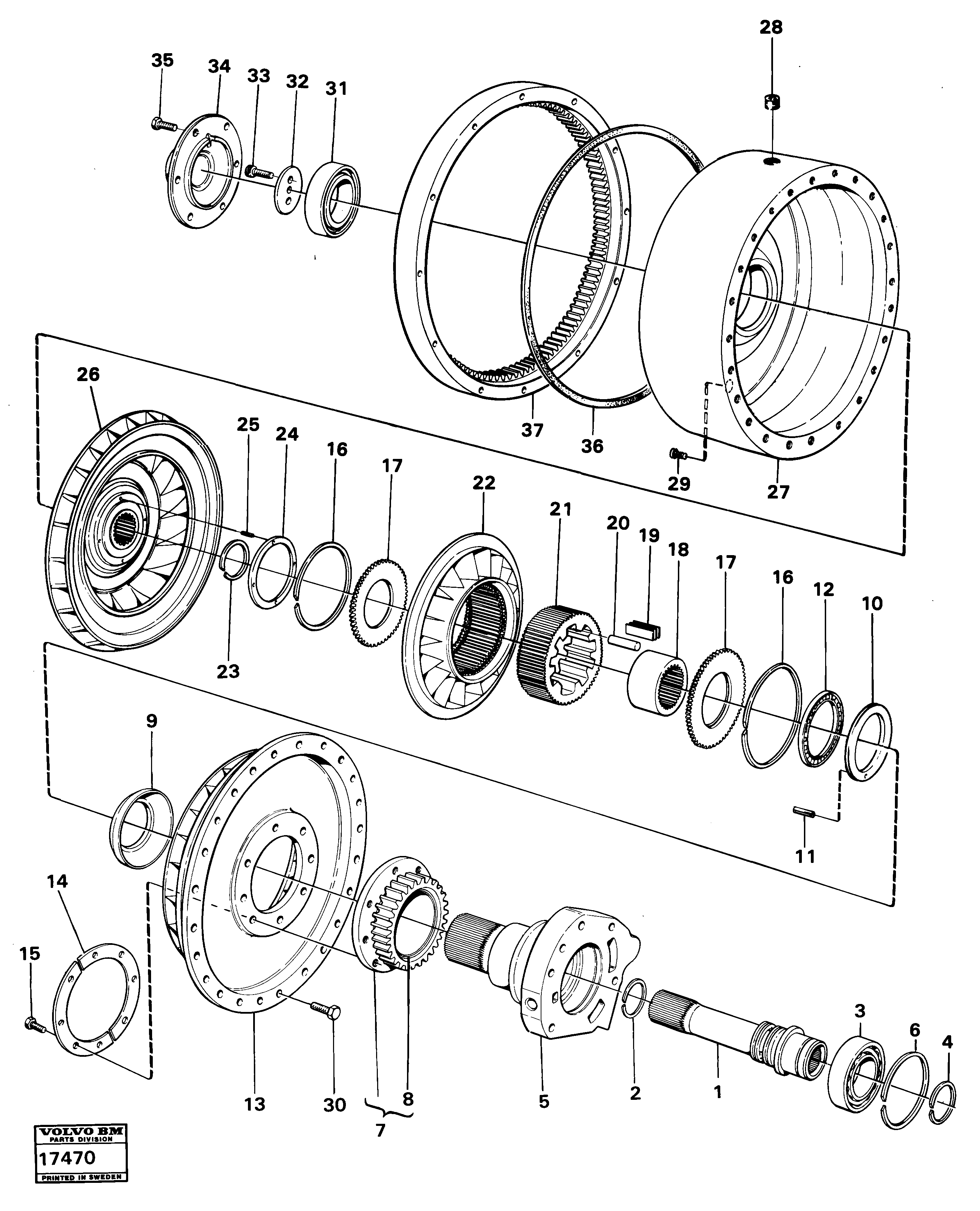 Схема запчастей Volvo 861 861 - 27975 Torque converter 6x6 