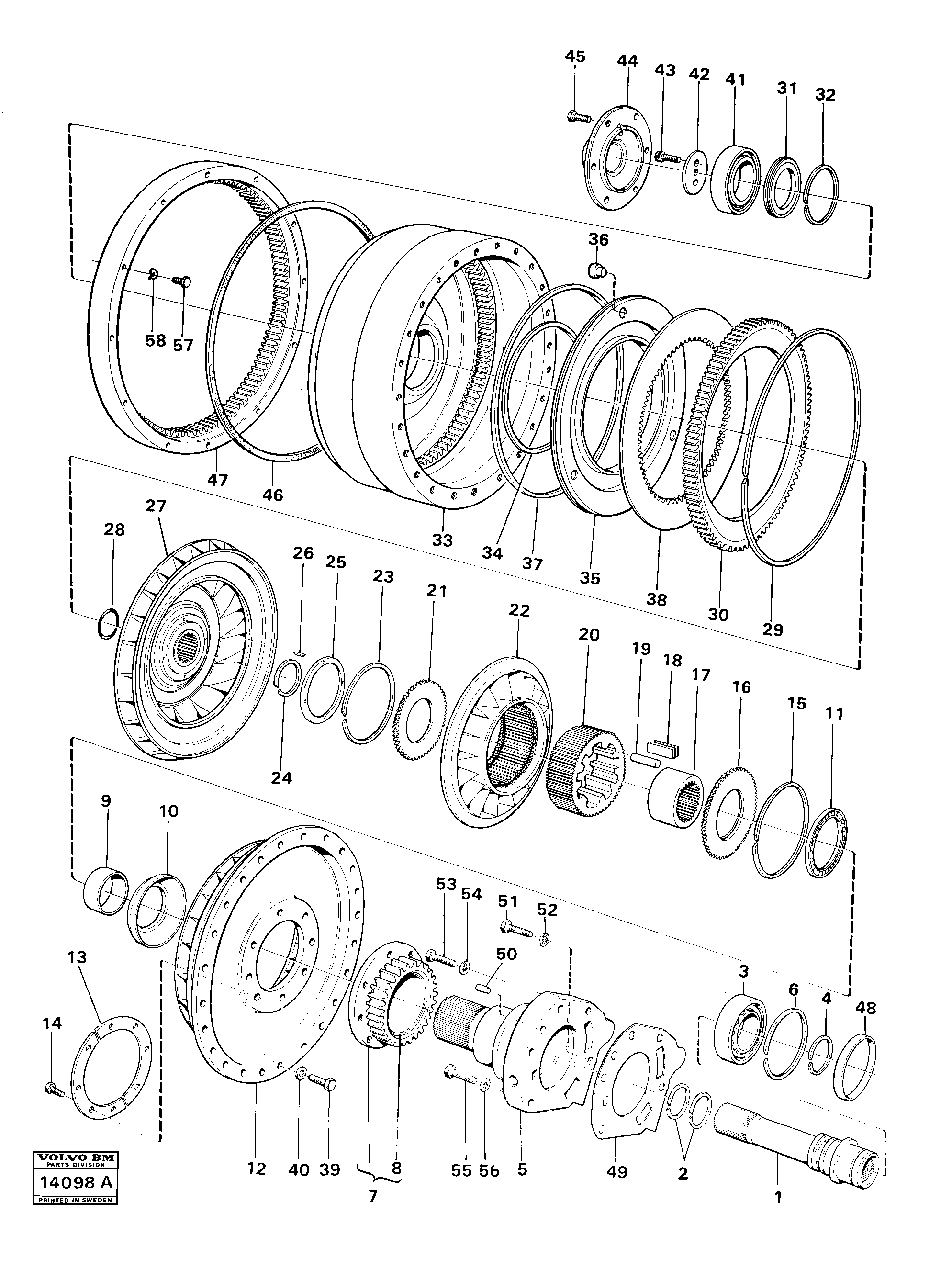 Схема запчастей Volvo 861 861 - 32094 Torque converter tillv nr - 59407 